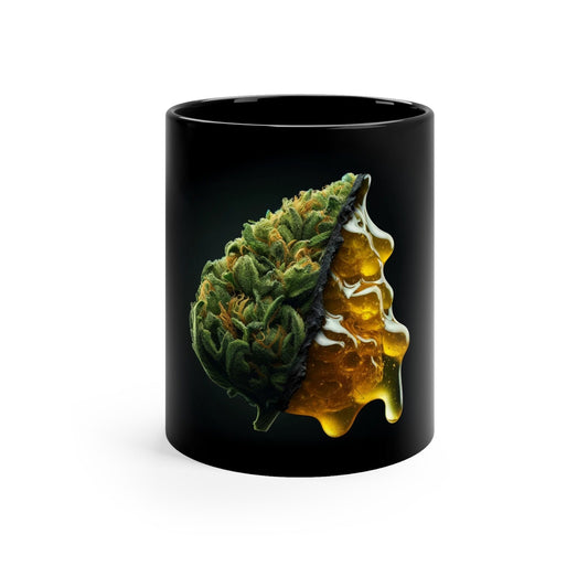 WEED / WAX - BLACK Marijuana Themed Coffee Mugs, Weed and Wax Lovers , Perfect Gift for Smokers, Stoners *Cannabis Concentrate*