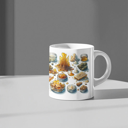 WEED and WAX - Weed Themed Coffee Mugs; Marijuana Mugs - Cannabis Decor - Gift for Smokers, Stoners; Wake and Bake Essentials