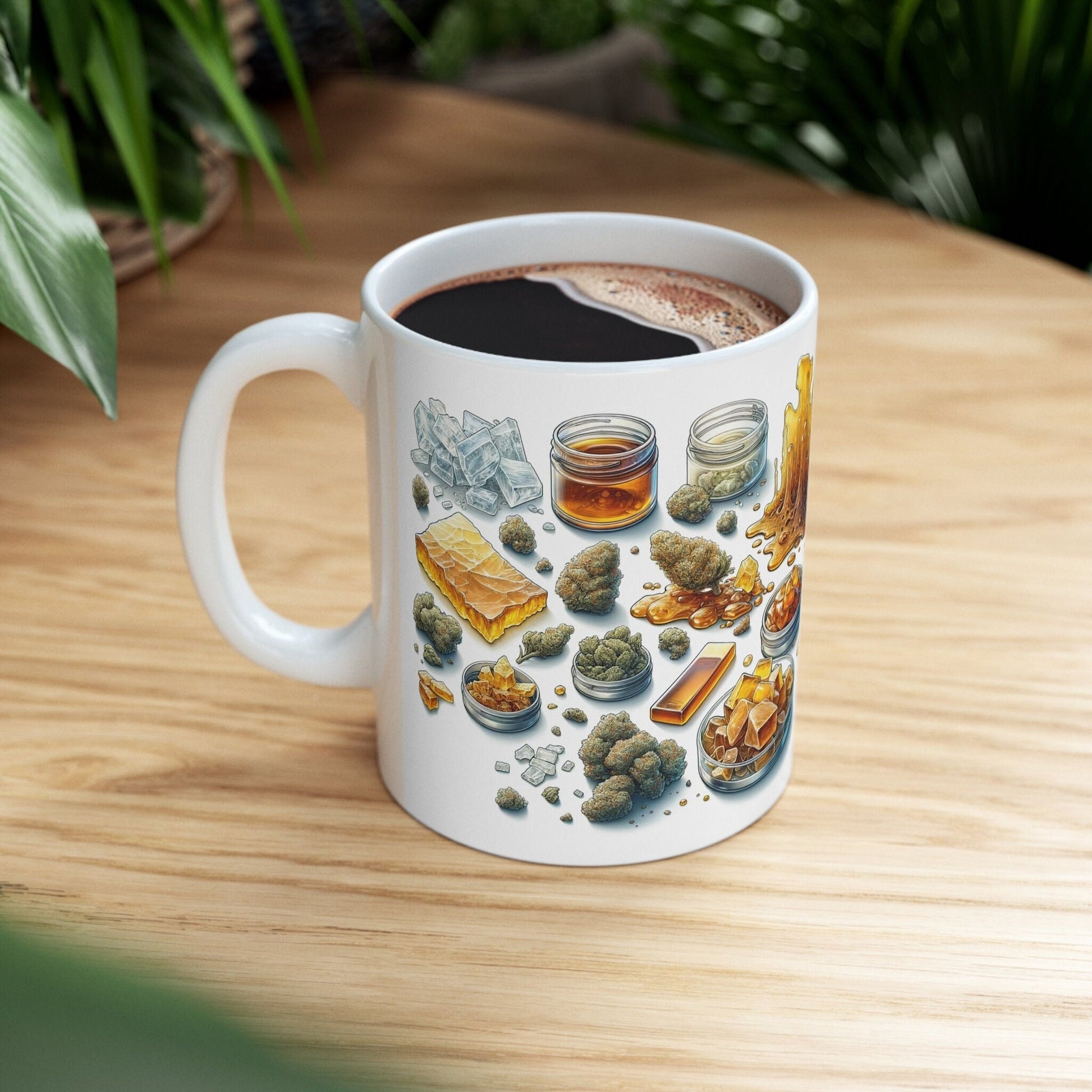 WEED and WAX - Weed Themed Coffee Mugs; Marijuana Mugs - Cannabis Decor - Gift for Smokers, Stoners; Wake and Bake Essentials