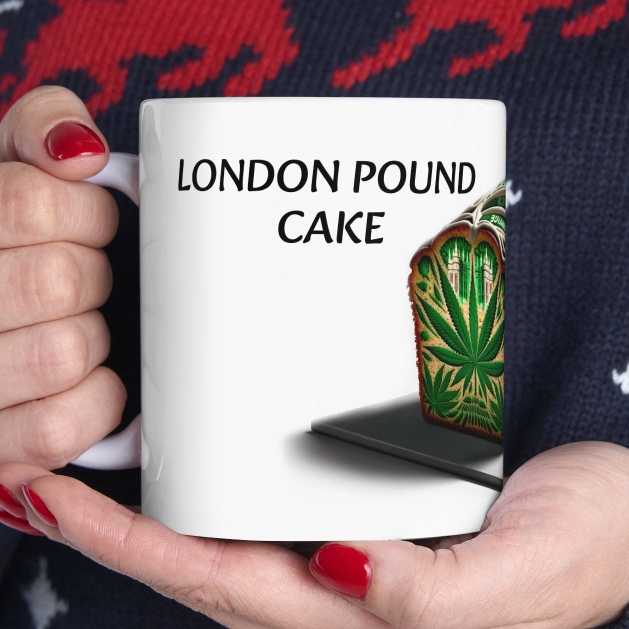 LONDON POUND CAKE - Weed Coffee Mug (11oz) - Perfect Strains Gift for Smokers, Stoners, Growers; Wake & Bake / 420 Weed Mug, Marijuana Gift