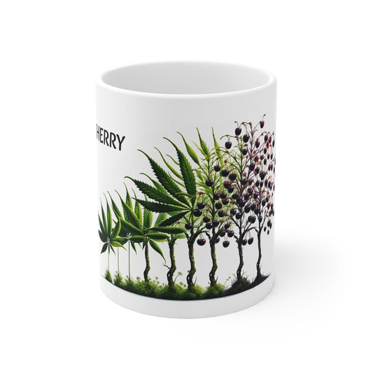 BLACK CHERRY - Weed Coffee Mug (11oz) - Perfect Strains Gift for Smokers, Stoners, Growers; Wake & Bake Mug / 420 Weed Mug, Marijuana Gift