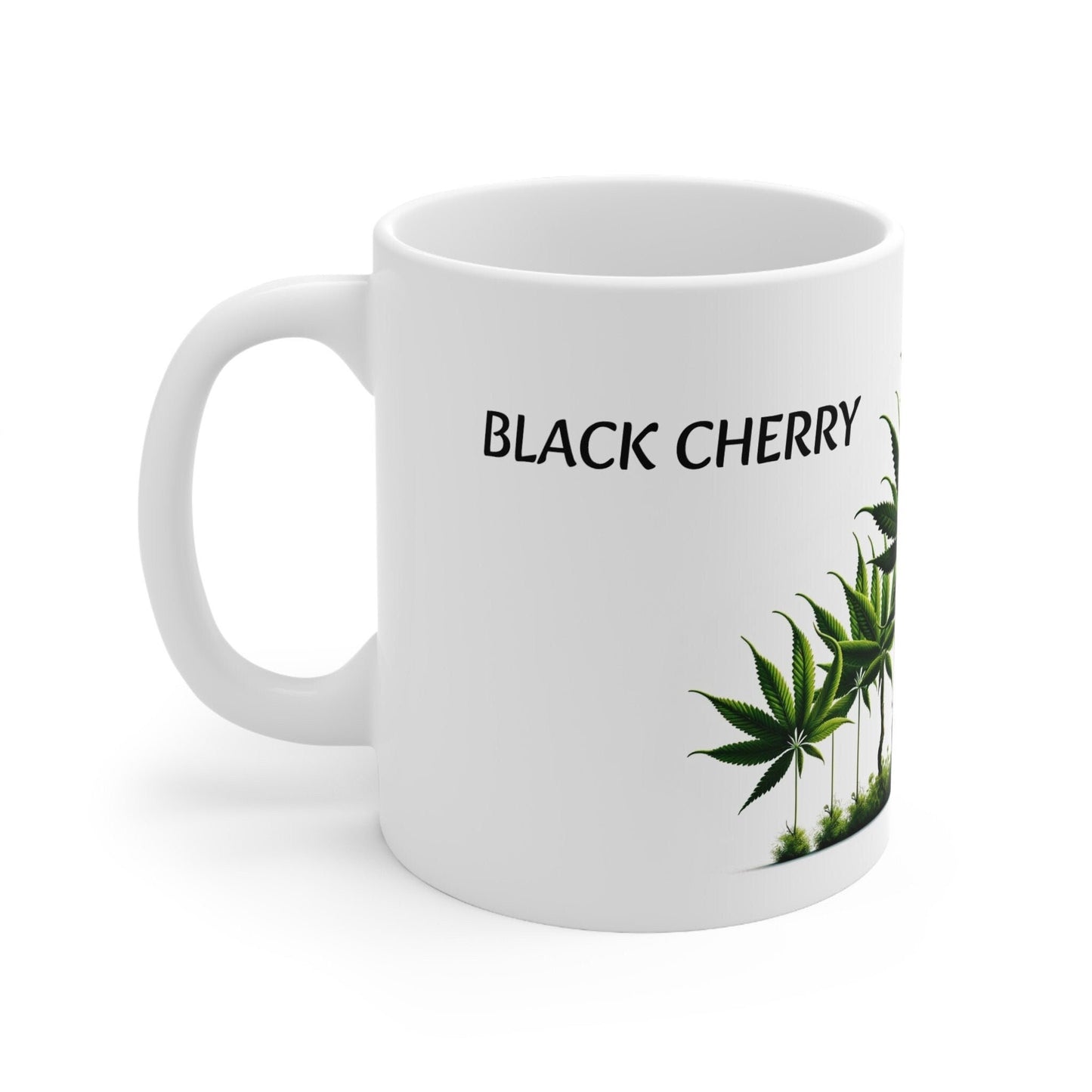BLACK CHERRY - Weed Coffee Mug (11oz) - Perfect Strains Gift for Smokers, Stoners, Growers; Wake & Bake Mug / 420 Weed Mug, Marijuana Gift