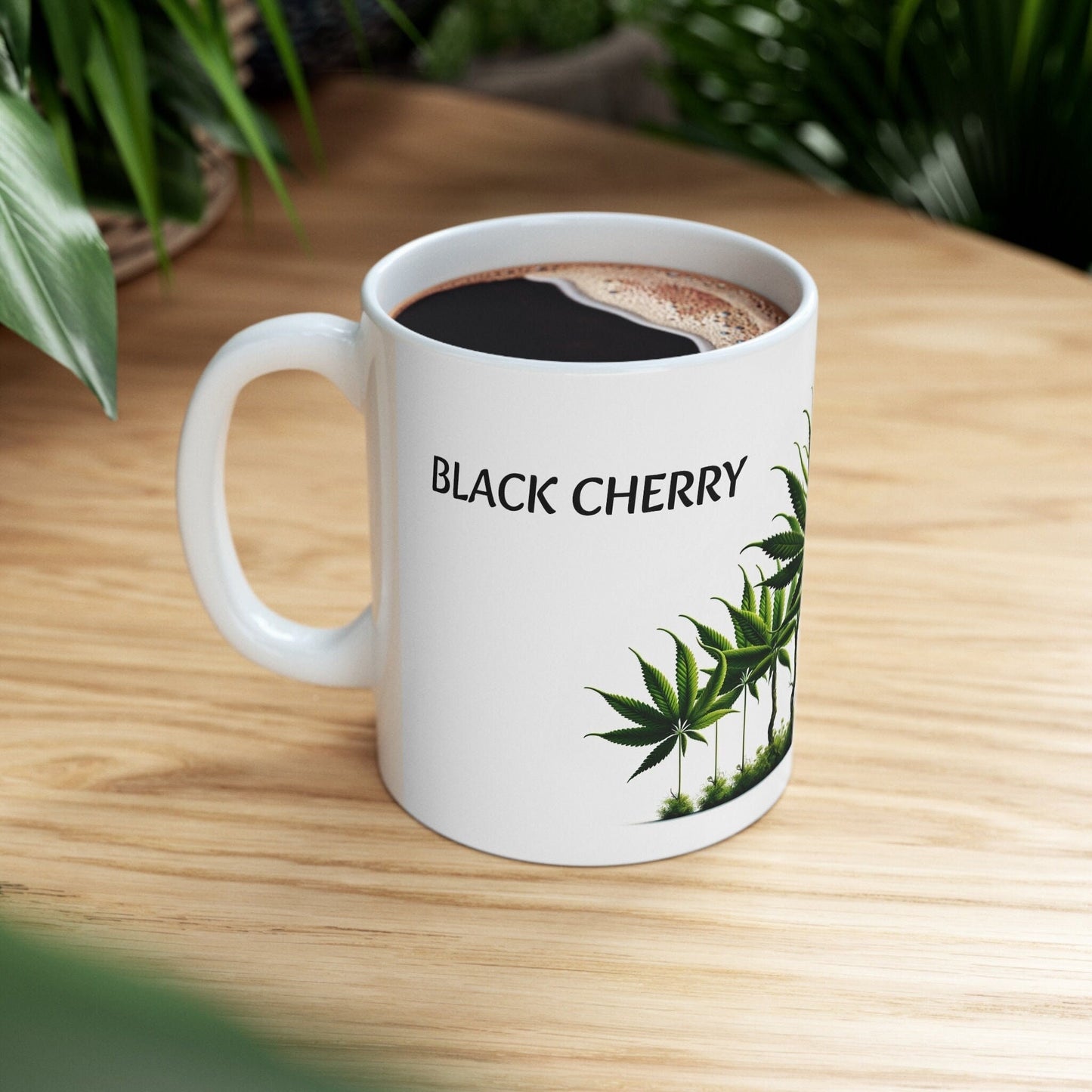 BLACK CHERRY - Weed Coffee Mug (11oz) - Perfect Strains Gift for Smokers, Stoners, Growers; Wake & Bake Mug / 420 Weed Mug, Marijuana Gift