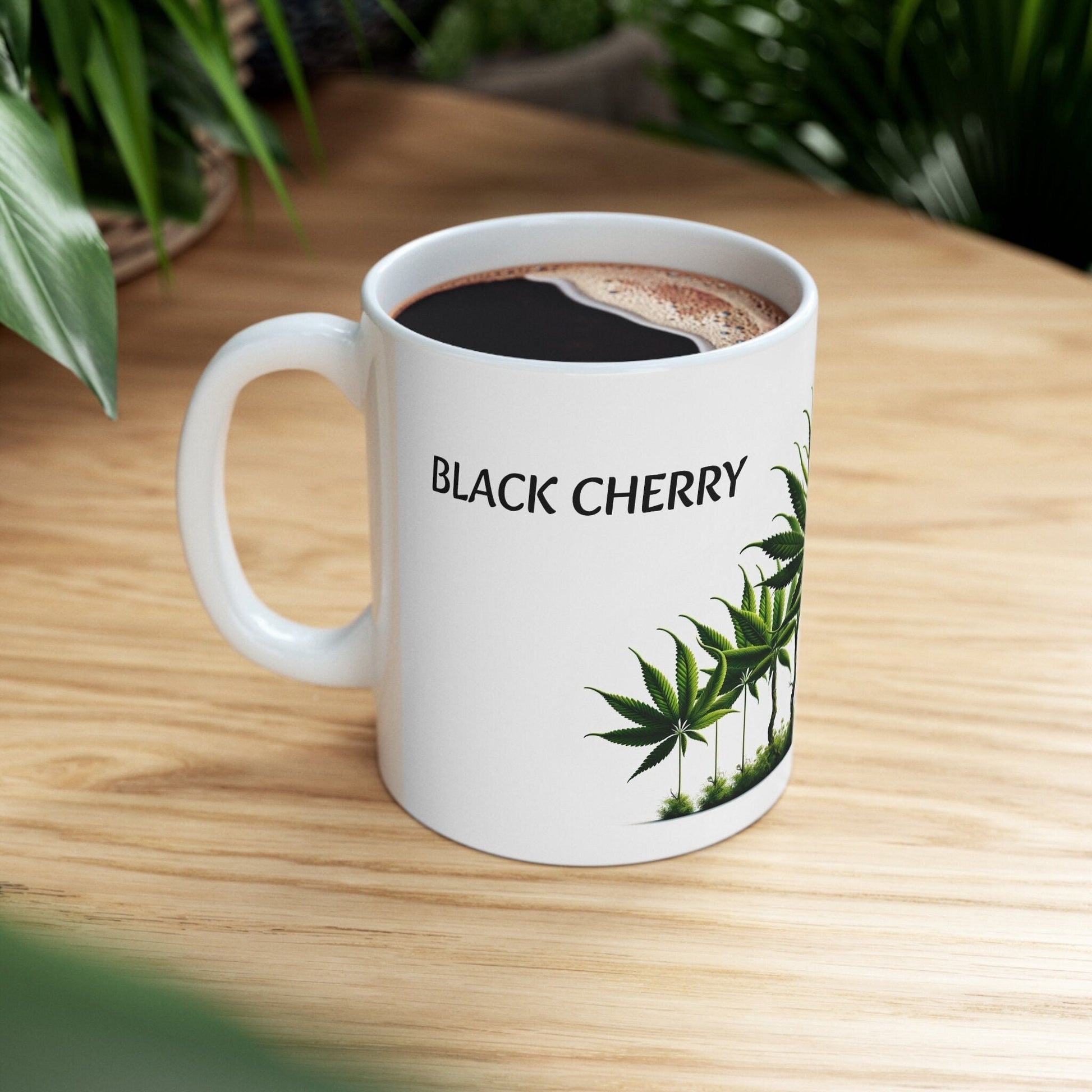BLACK CHERRY - Weed Coffee Mug (11oz) - Perfect Strains Gift for Smokers, Stoners, Growers; Wake & Bake Mug / 420 Weed Mug, Marijuana Gift