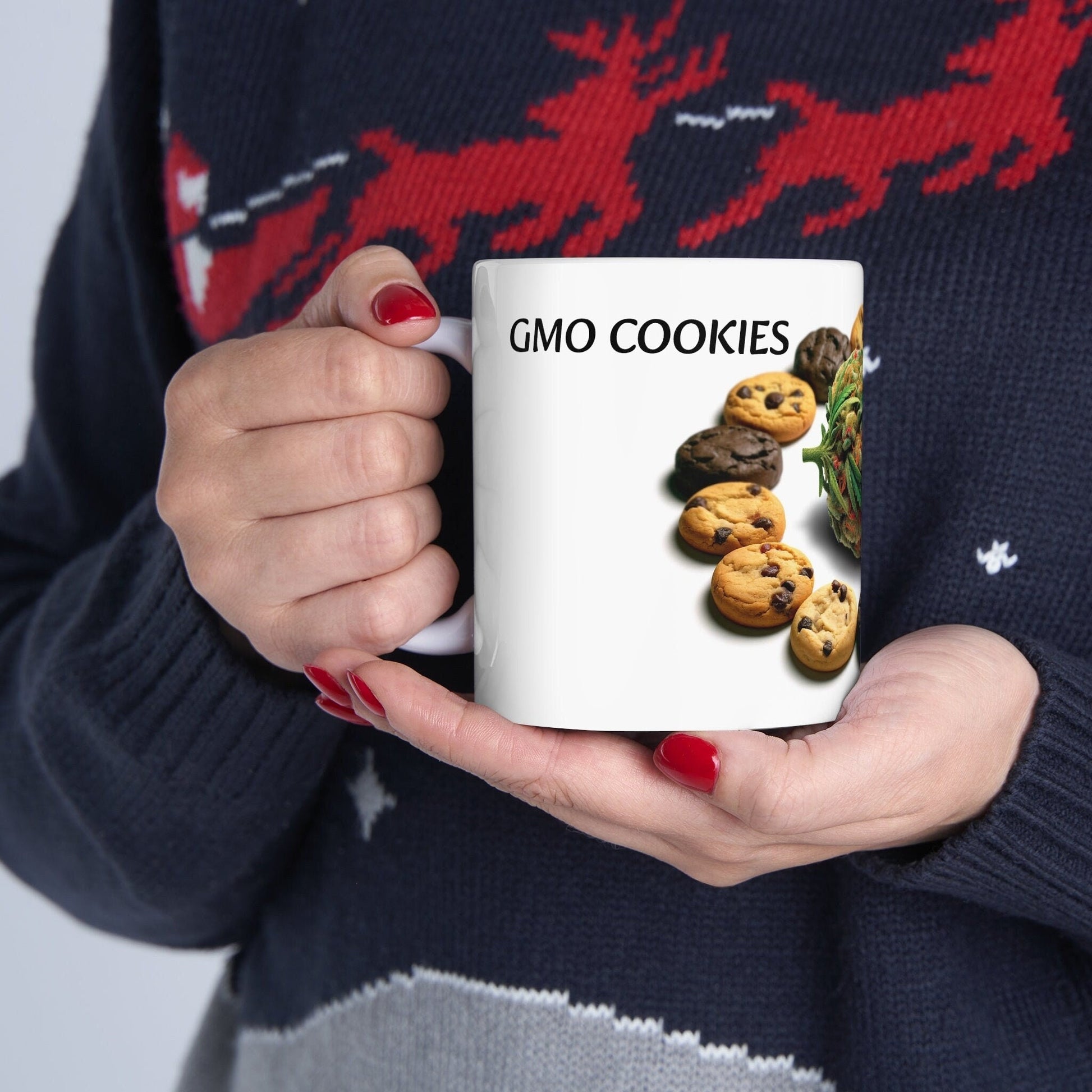 GMO COOKIES - Weed Coffee Mug (11oz) - Perfect Strains Gift for Smokers, Stoners, Growers; Wake and Bake Mug / 420 Weed Mug, Marijuana Gift