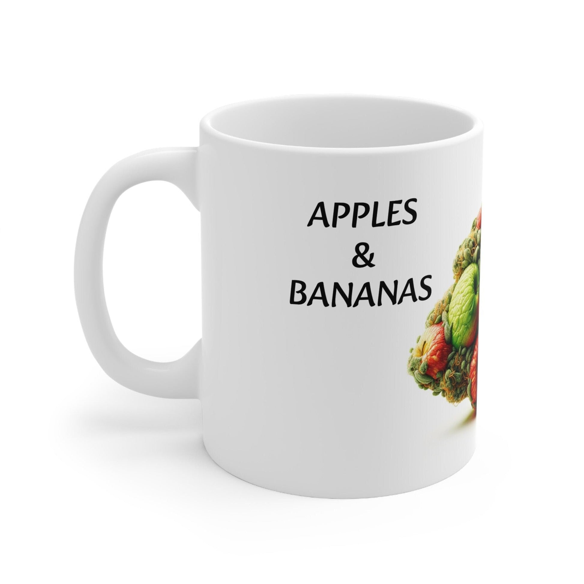 APPLES & BANANAS - Weed Coffee Mug (11oz) - Perfect Strains Gift for Smokers, Stoners, Growers; Wake and Bake / 420 Weed Mug, Marijuana Gift