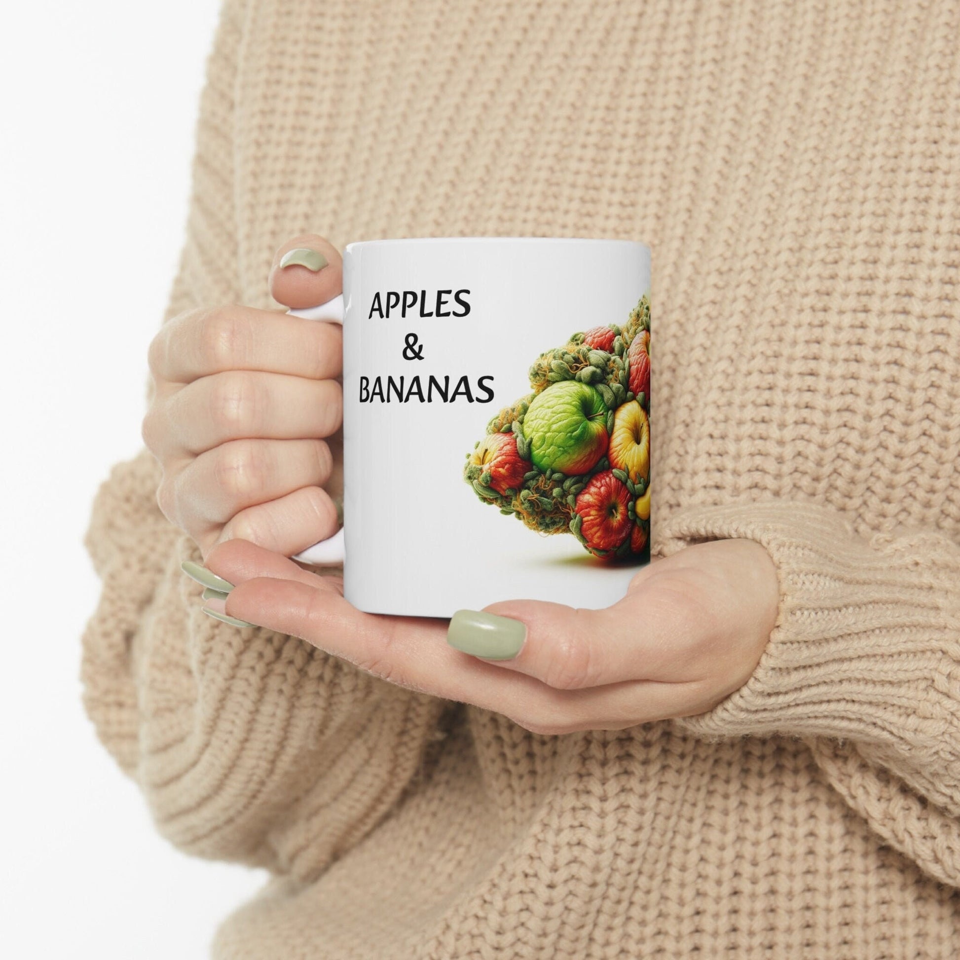 APPLES & BANANAS - Weed Coffee Mug (11oz) - Perfect Strains Gift for Smokers, Stoners, Growers; Wake and Bake / 420 Weed Mug, Marijuana Gift