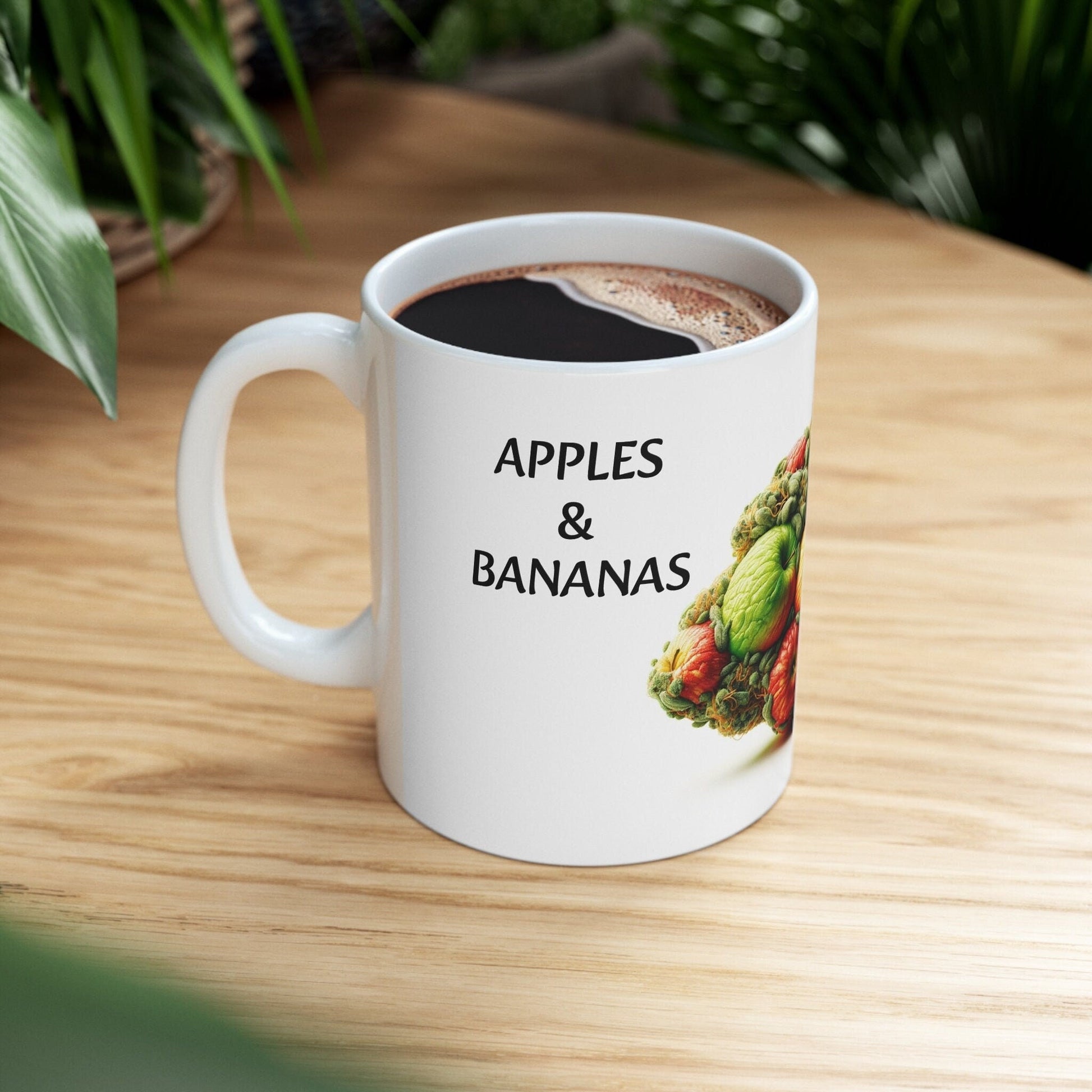 APPLES & BANANAS - Weed Coffee Mug (11oz) - Perfect Strains Gift for Smokers, Stoners, Growers; Wake and Bake / 420 Weed Mug, Marijuana Gift