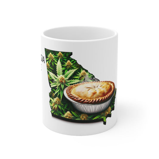 GEOGIA PIE - Weed Coffee Mug (11oz) - Perfect Strains Gift for Smokers, Stoners, Growers; Wake and Bake Mug / 420 Weed Mug, Marijuana Gift