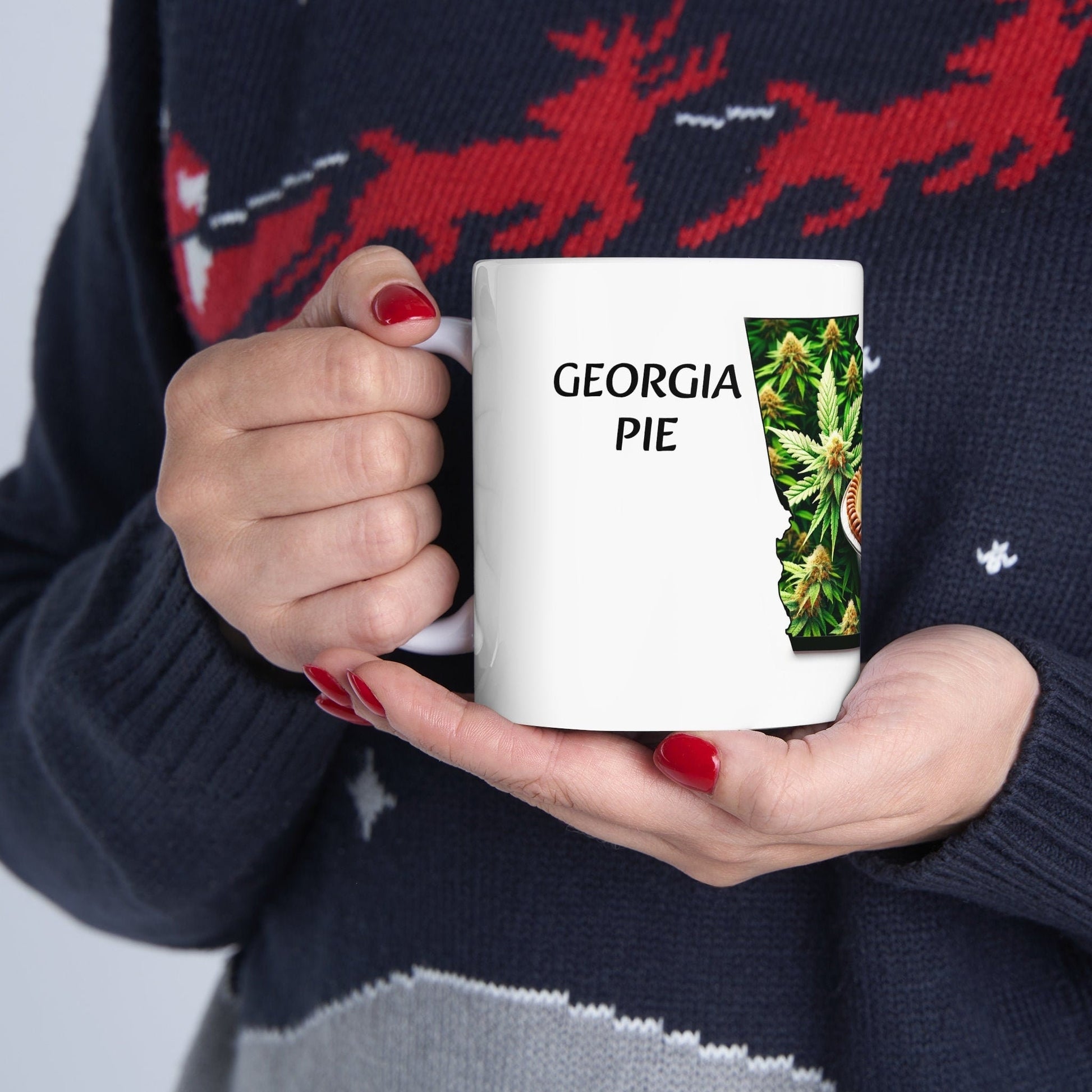GEOGIA PIE - Weed Coffee Mug (11oz) - Perfect Strains Gift for Smokers, Stoners, Growers; Wake and Bake Mug / 420 Weed Mug, Marijuana Gift