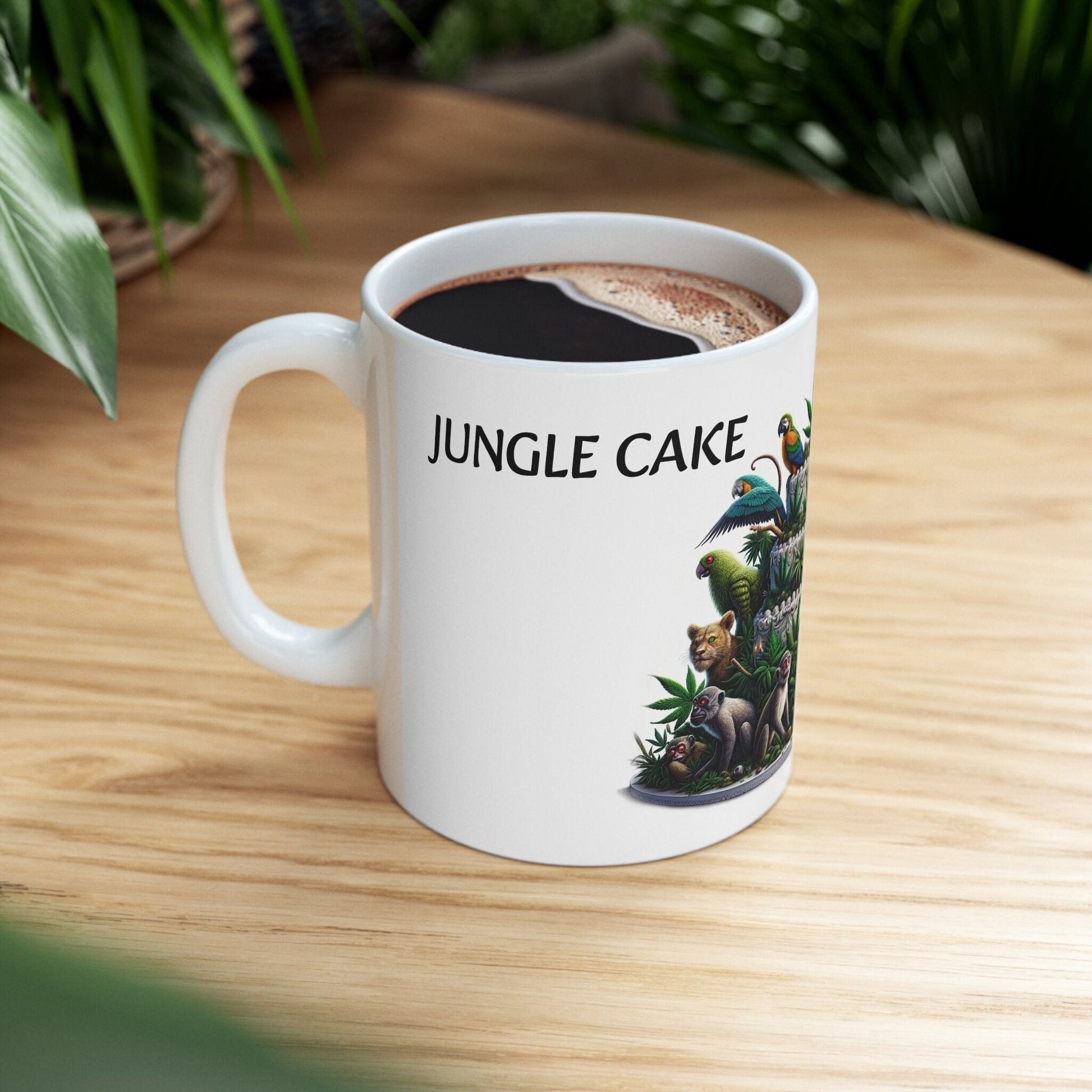 JUNGLE CAKE - Weed Coffee Mug (11oz) - Perfect Strains Gift for Smokers, Stoners, Growers; Wake and Bake Mug / 420 Weed Mug, Marijuana Gift