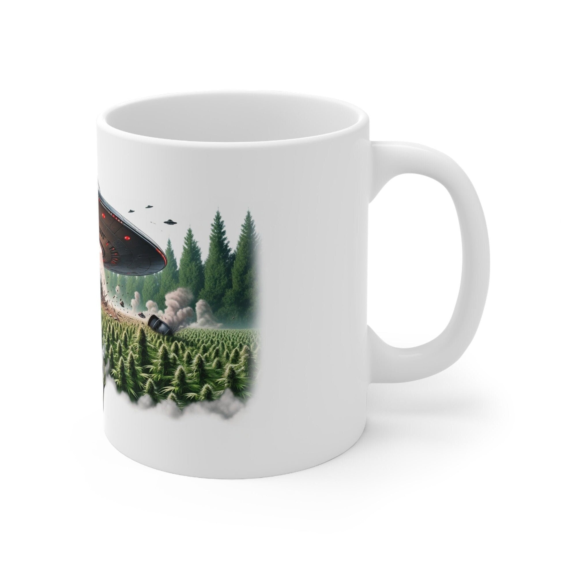 ALIEN OG - Weed Coffee Mug (11oz) - Perfect Strains Gift for Smokers, Stoners, Growers; Wake and Bake Mug / 420 Weed Mug, Marijuana Gift