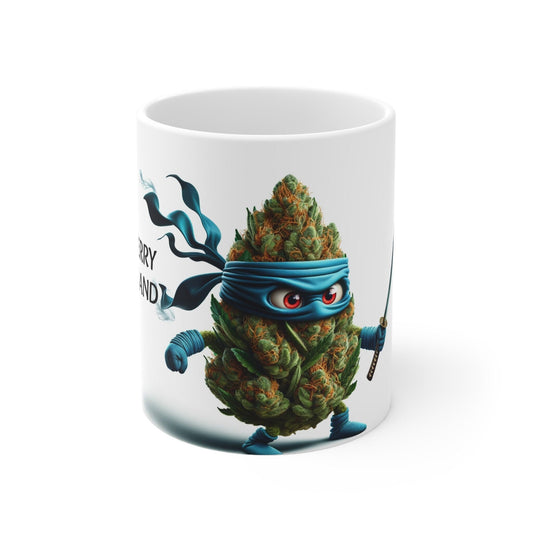 BLUEBERRY HEADBAND - Weed Coffee Mug (11oz) - Perfect Strains Gift for Smokers, Stoners, Growers; Wake & Bake / 420 Weed Mug, Marijuana Gift