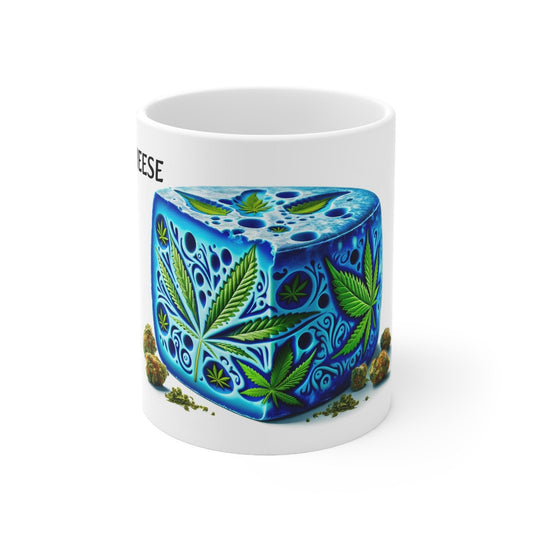 BLUE CHEESE - Weed Coffee Mug (11oz) - Perfect Strains Gift for Smokers, Stoners, Growers; Wake & Bake Mug / 420 Weed Mug, Marijuana Gift