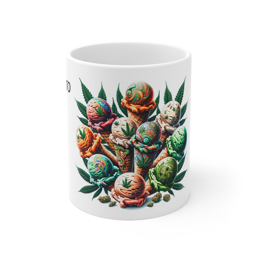 GELATO - Weed Coffee Mug (11oz) - Perfect Strains Gift for Smokers, Stoners, Growers; Wake and Bake Mug / 420 Weed Mug, Marijuana Gift