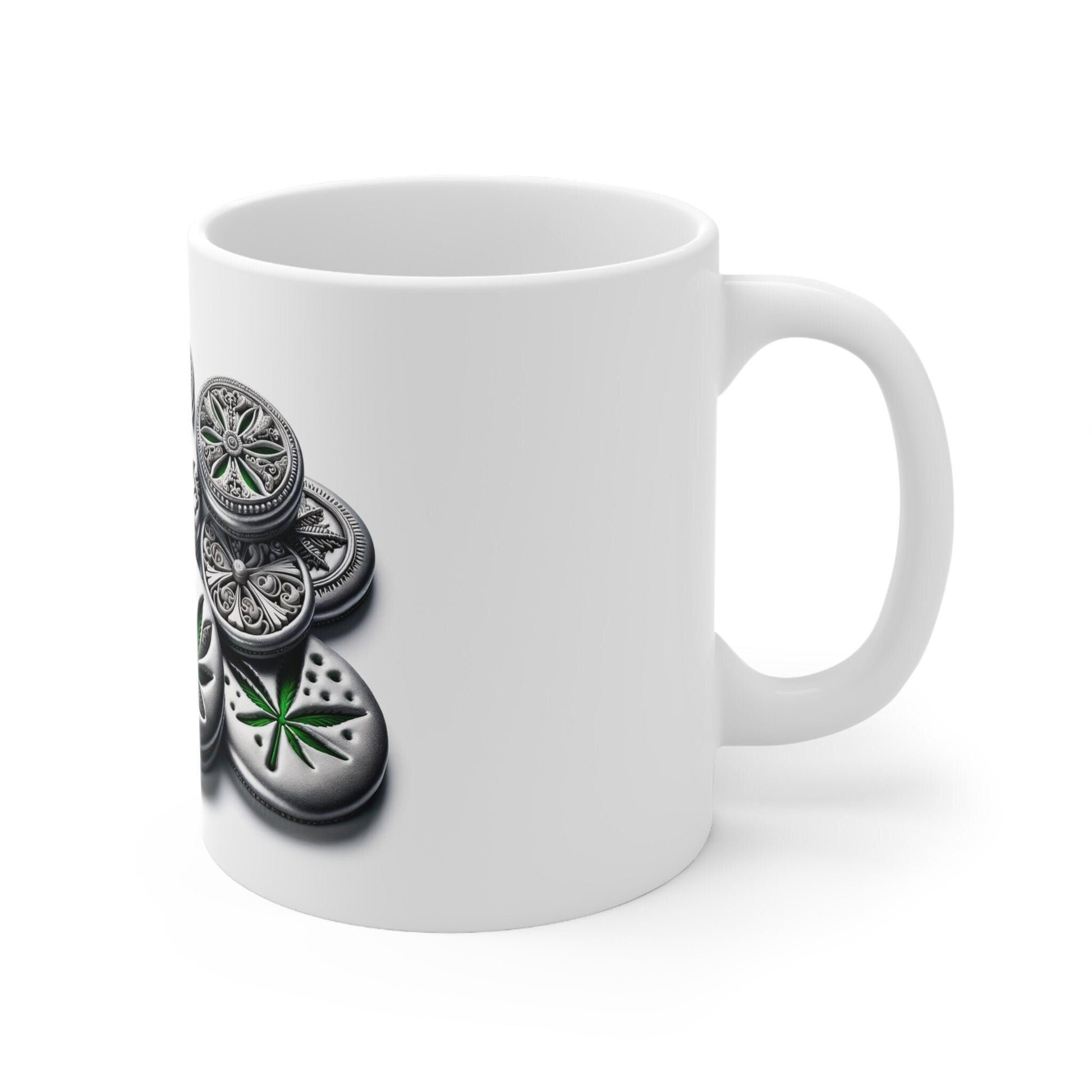 SILVER COOKIES - Weed Coffee Mug (11oz) - Perfect Strains Gift for Smokers, Stoners, Growers; Wake & Bake Mug / 420 Weed Mug, Marijuana Gift