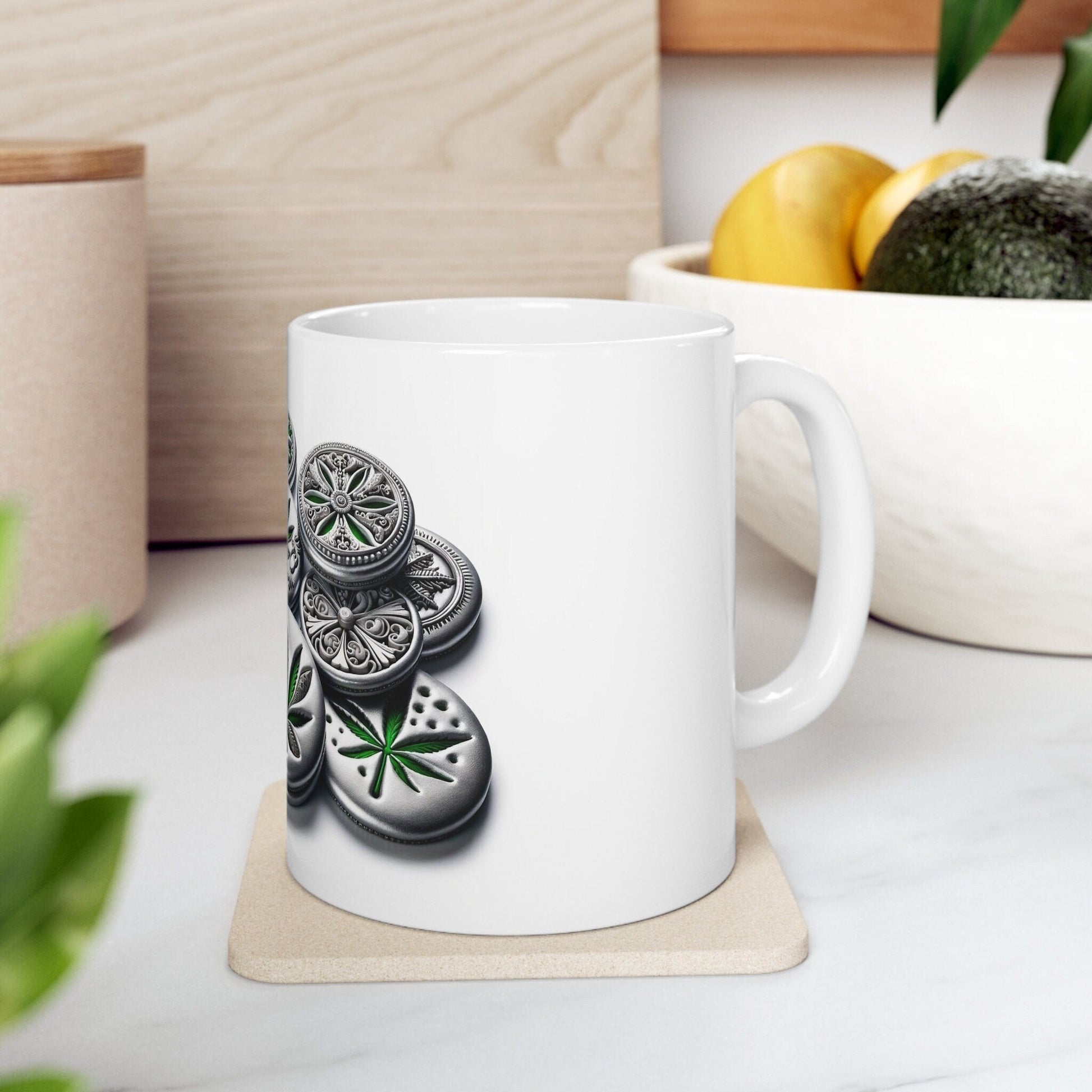 SILVER COOKIES - Weed Coffee Mug (11oz) - Perfect Strains Gift for Smokers, Stoners, Growers; Wake & Bake Mug / 420 Weed Mug, Marijuana Gift