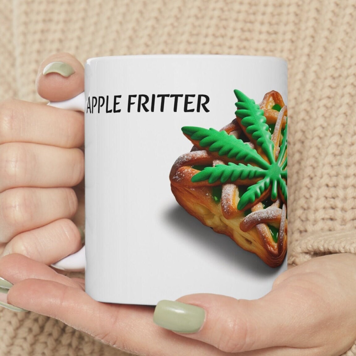 APPLE FRITTER - Weed Coffee Mug (11oz) - Perfect Strains Gift for Smokers, Stoners, Growers; Wake & Bake Mug / 420 Weed Mug, Marijuana Gift