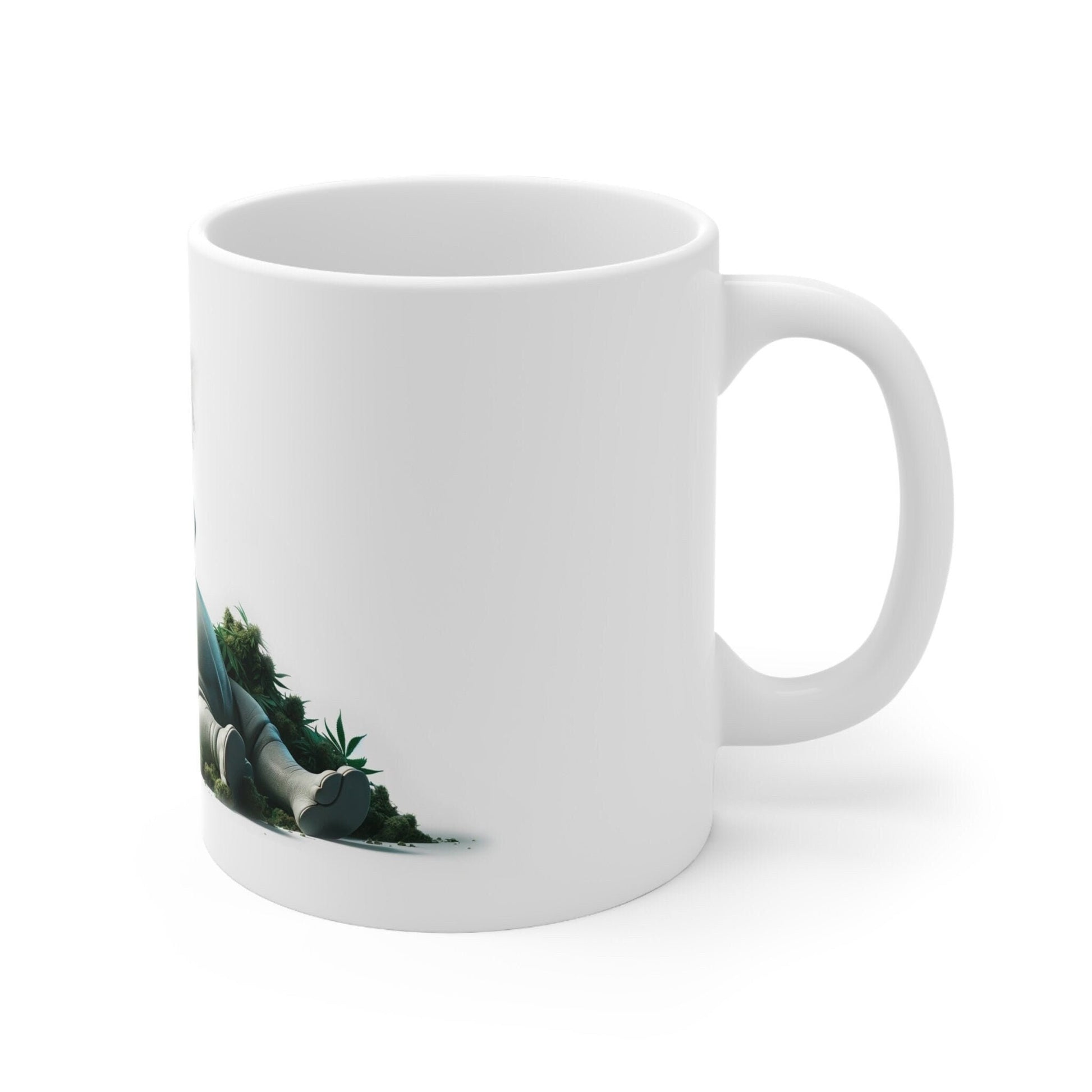 WHITE RHINO - Weed Coffee Mug (11oz) - Perfect Strains Gift for Smokers, Stoners, Growers; Wake and Bake Mug / 420 Weed Mug, Marijuana Gift