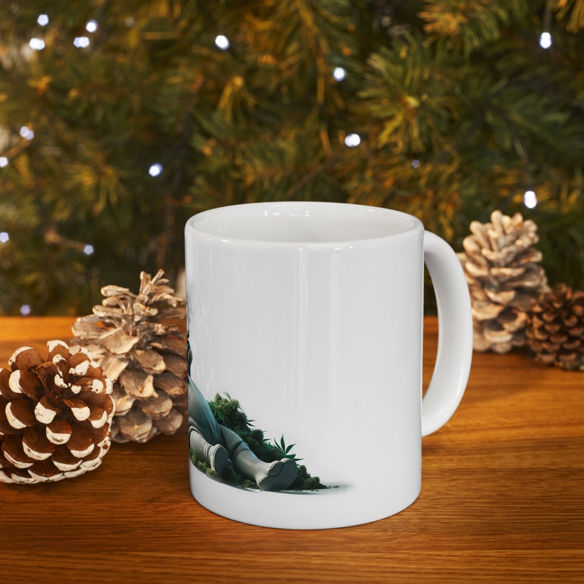 WHITE RHINO - Weed Coffee Mug (11oz) - Perfect Strains Gift for Smokers, Stoners, Growers; Wake and Bake Mug / 420 Weed Mug, Marijuana Gift