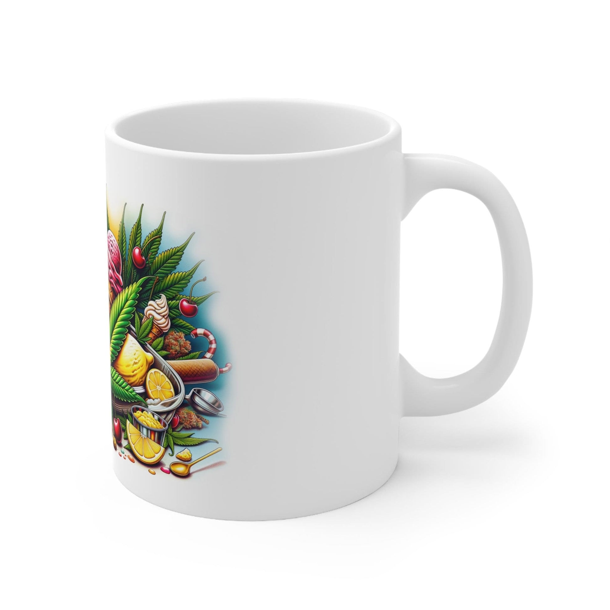 LEMON CHERRY GELATO - Weed Coffee Mug (11oz) - Perfect Strains Gift for Smokers, Stoner, Growers; Wake & Bake / 420 Weed Mug, Marijuana Gift