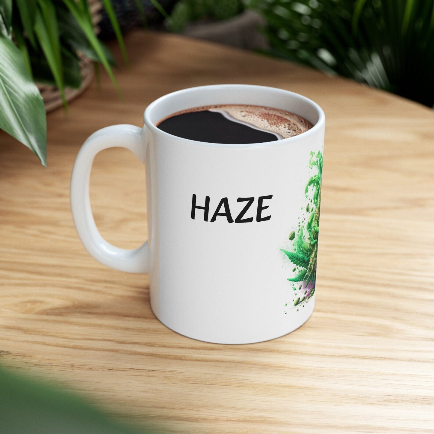 HAZE - Weed Coffee Mug (11oz) - Perfect Strains Gift for Smokers, Stoners, Growers; Wake and Bake Mug / 420 Weed Mug, Marijuana Gift