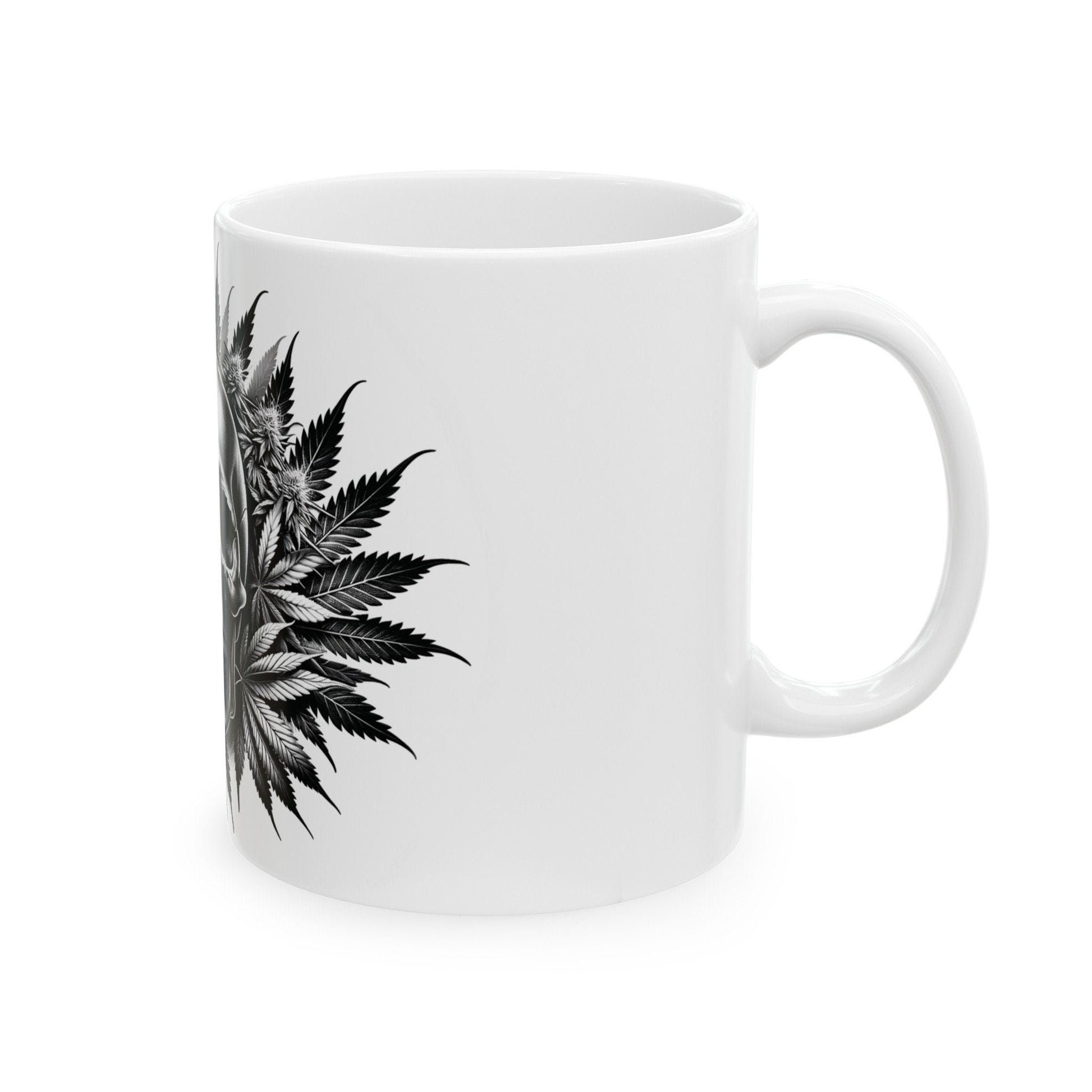 420 WEED SKULL MUG - Coffee Weed Mug (11oz) - Weed Gift for Stoners, Smokers; Wake & Bake Mug / 420 Weed Mug / Marijuana Gift, Cannabis Mug