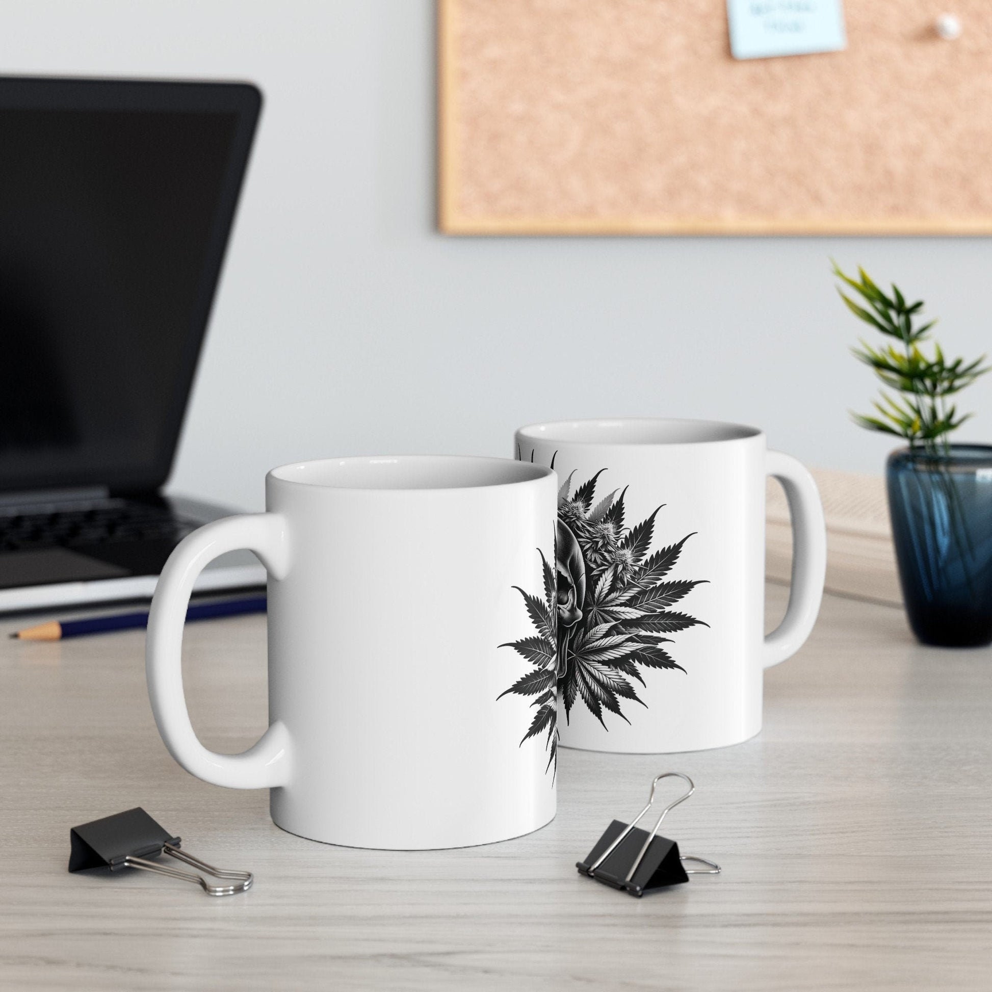 420 WEED SKULL MUG - Coffee Weed Mug (11oz) - Weed Gift for Stoners, Smokers; Wake & Bake Mug / 420 Weed Mug / Marijuana Gift, Cannabis Mug