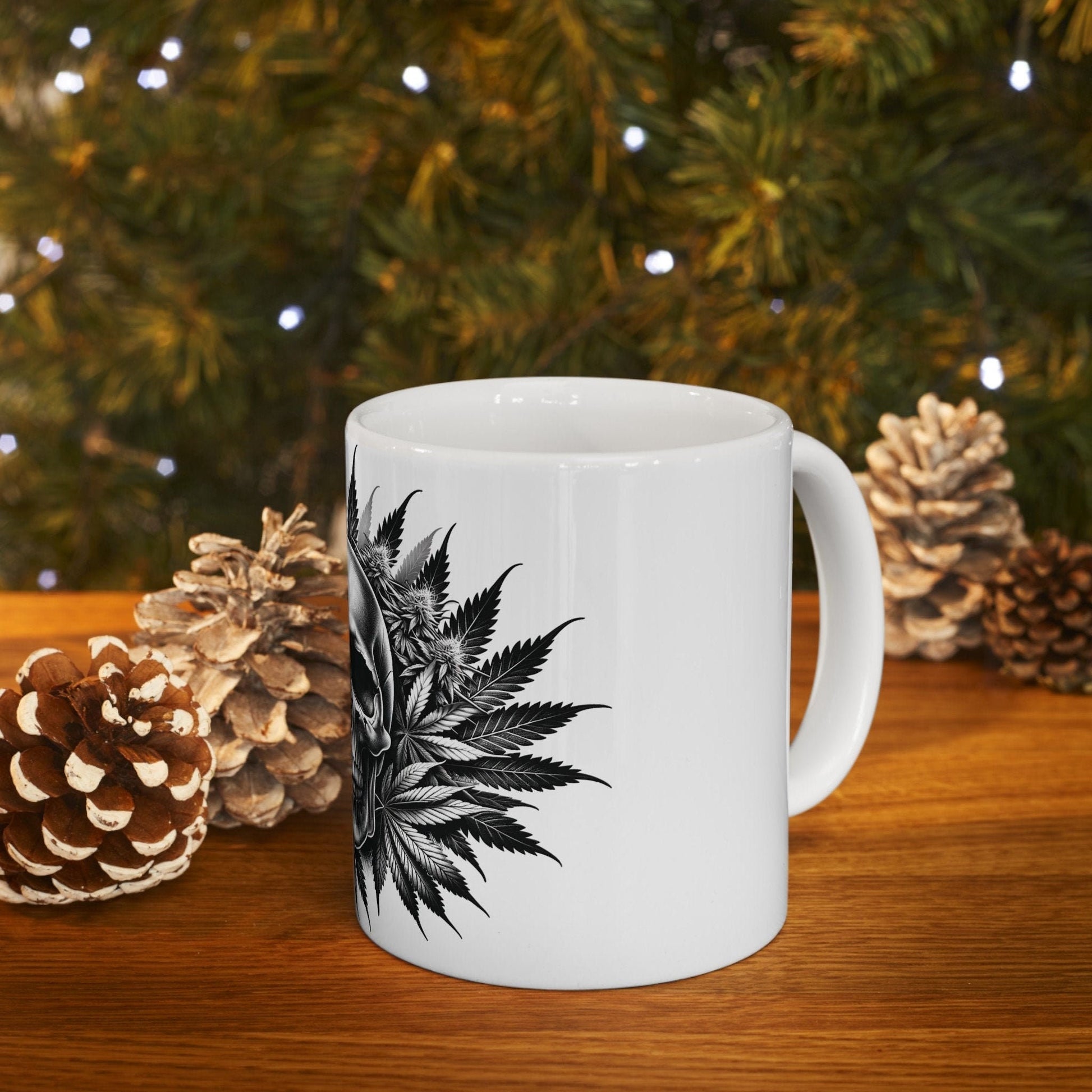 420 WEED SKULL MUG - Coffee Weed Mug (11oz) - Weed Gift for Stoners, Smokers; Wake & Bake Mug / 420 Weed Mug / Marijuana Gift, Cannabis Mug
