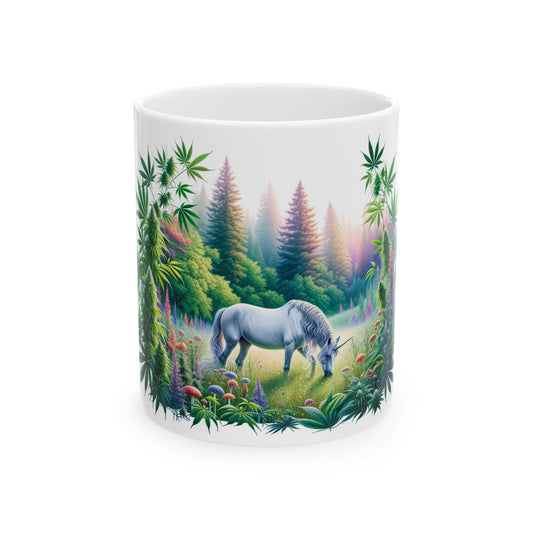 GRAZING 420 UNICORN - Coffee Weed Mug (11oz) - Weed Gift for Stoners, Smokers; Wake & Bake Mug / 420 Weed Mug / Marijuana Gift, Cannabis Mug