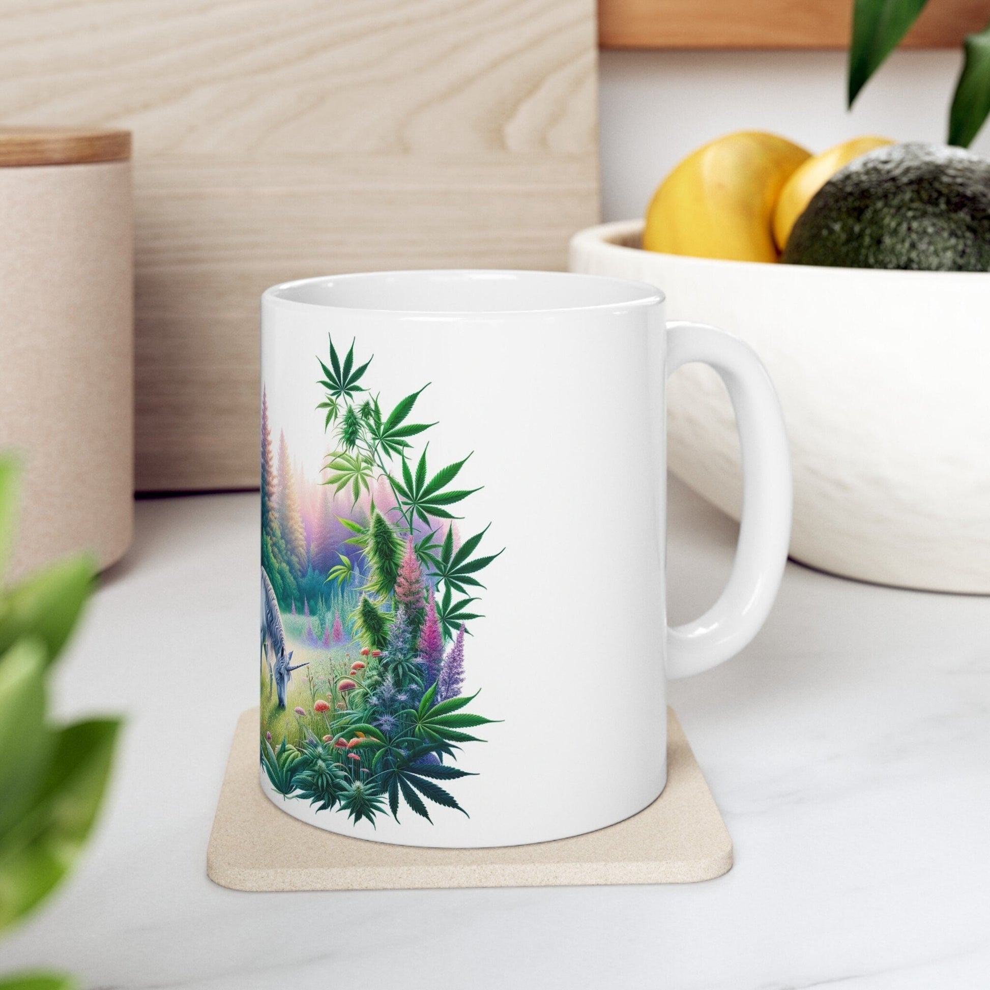 GRAZING 420 UNICORN - Coffee Weed Mug (11oz) - Weed Gift for Stoners, Smokers; Wake & Bake Mug / 420 Weed Mug / Marijuana Gift, Cannabis Mug