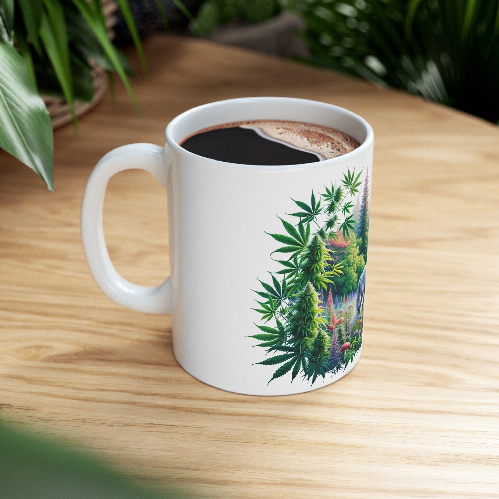 GRAZING 420 UNICORN - Coffee Weed Mug (11oz) - Weed Gift for Stoners, Smokers; Wake & Bake Mug / 420 Weed Mug / Marijuana Gift, Cannabis Mug