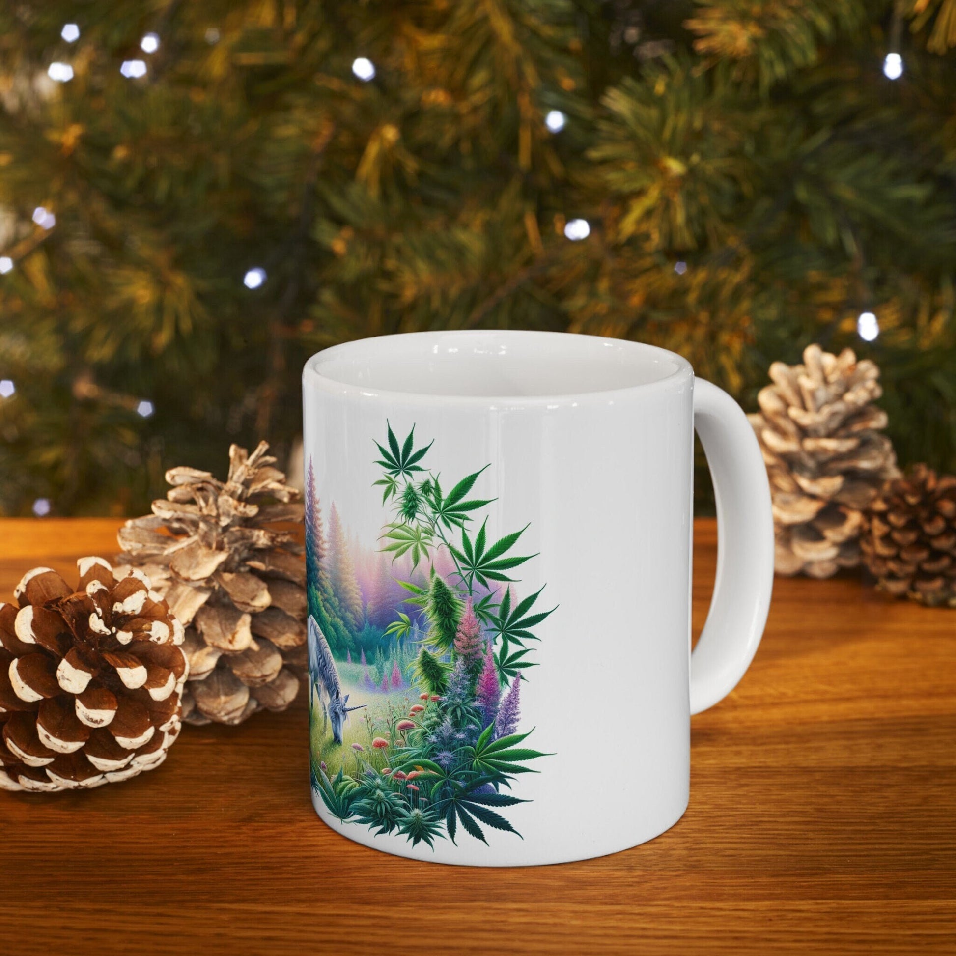 GRAZING 420 UNICORN - Coffee Weed Mug (11oz) - Weed Gift for Stoners, Smokers; Wake & Bake Mug / 420 Weed Mug / Marijuana Gift, Cannabis Mug