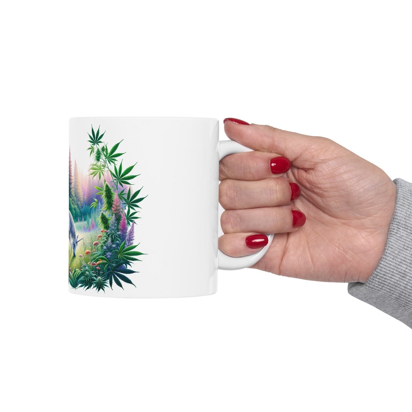GRAZING 420 UNICORN - Coffee Weed Mug (11oz) - Weed Gift for Stoners, Smokers; Wake & Bake Mug / 420 Weed Mug / Marijuana Gift, Cannabis Mug