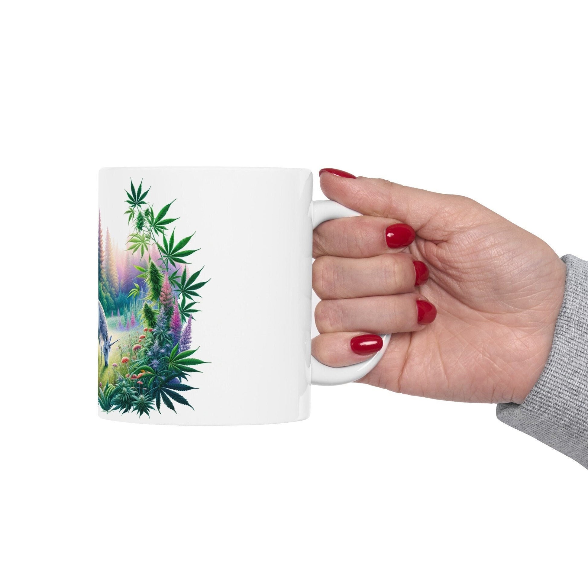 GRAZING 420 UNICORN - Coffee Weed Mug (11oz) - Weed Gift for Stoners, Smokers; Wake & Bake Mug / 420 Weed Mug / Marijuana Gift, Cannabis Mug