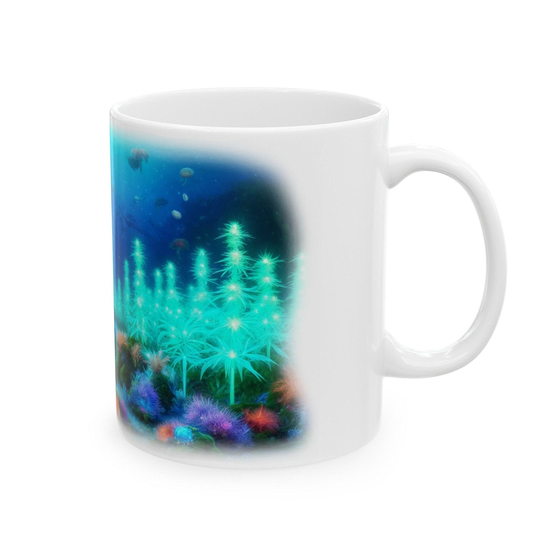 UNDERWATER 420 MERMAID - Coffee Weed Mug (11oz) - Weed Stoner Gift, Smokers; Wake and Bake Mug / 420 Weed Mug / Marijuana Gift, Cannabis Mug
