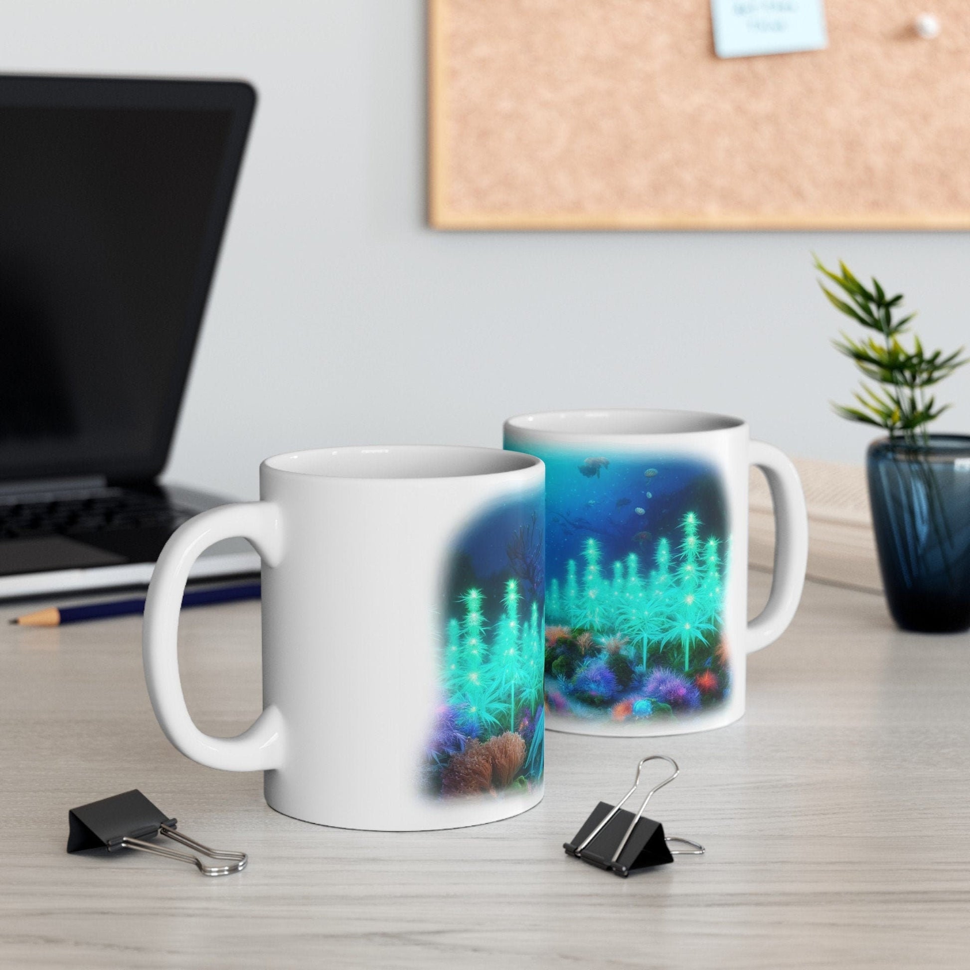UNDERWATER 420 MERMAID - Coffee Weed Mug (11oz) - Weed Stoner Gift, Smokers; Wake and Bake Mug / 420 Weed Mug / Marijuana Gift, Cannabis Mug