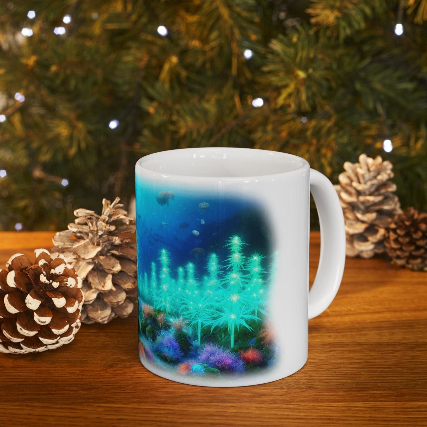 UNDERWATER 420 MERMAID - Coffee Weed Mug (11oz) - Weed Stoner Gift, Smokers; Wake and Bake Mug / 420 Weed Mug / Marijuana Gift, Cannabis Mug