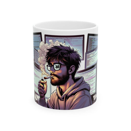 420 HACKER MUG - Coffee Weed Mug (11oz) - Weed Stoner Gift, Smokers; Wake & Bake Mug / 420 Mug / Marijuana Gift, Cannabis Mug, Nerd/Geek Mug
