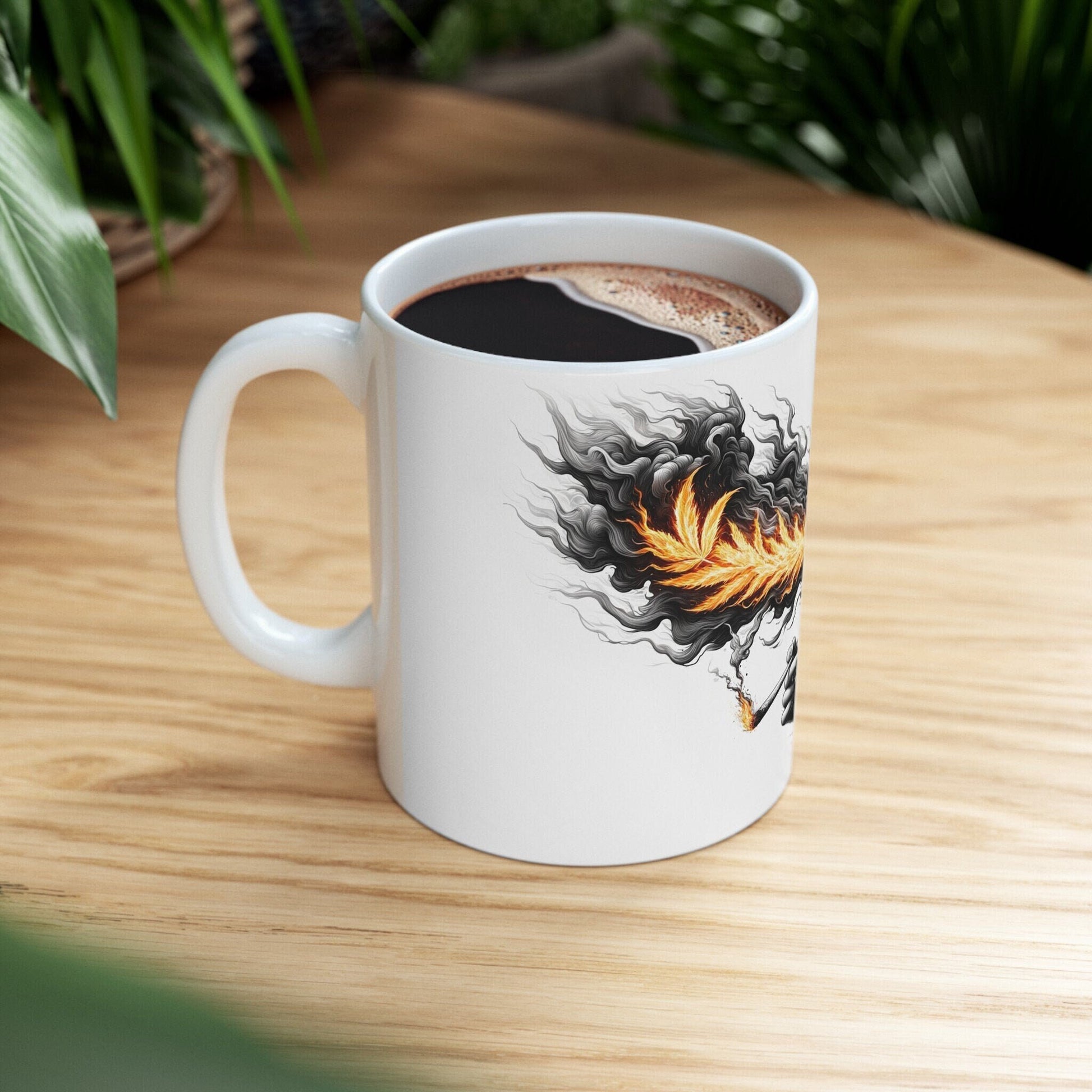 BREATHING FIRE MUG - 420 Coffee Weed Mug (11oz) - Weed Stoner Gift, Smokers; Wake & Bake Mug / 420 Weed Mug / Marijuana Gift, Cannabis Mug
