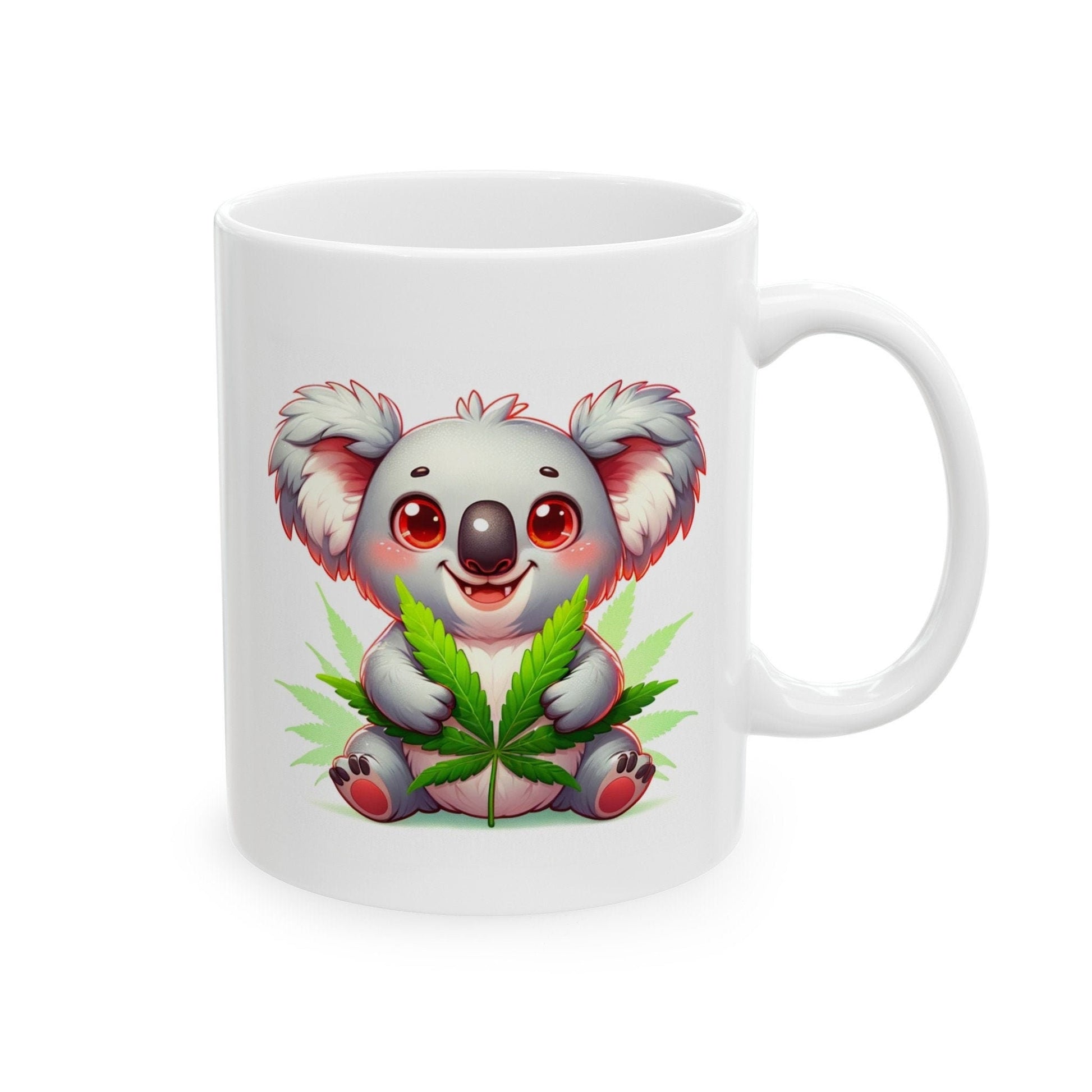 CUTE WEED KOALA - Coffee Weed Mug (11oz) - Weed Gift for Stoners; Smokers, Wake & Bake Mug / 420 Weed Mug / Marijuana Gift, 420 Cannabis Mug
