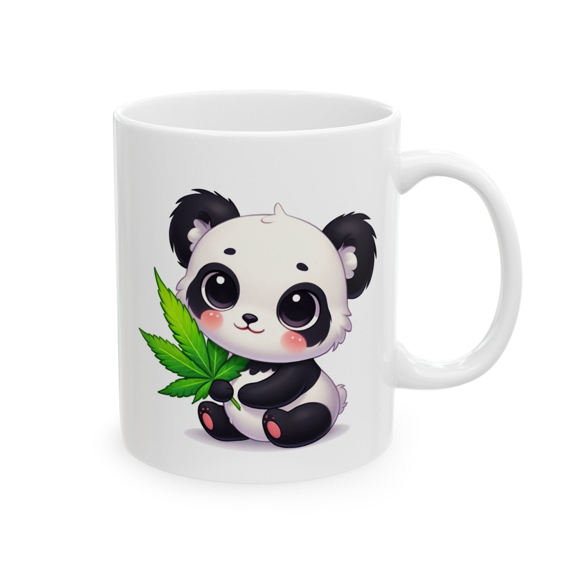 CUTE WEED PANDA - Coffee Weed Mug (11oz) - Weed Gift for Stoners, Smoker; Wake & Bake Mug / 420 Weed Mug / Marijuana Gift, 420 Cannabis Mug