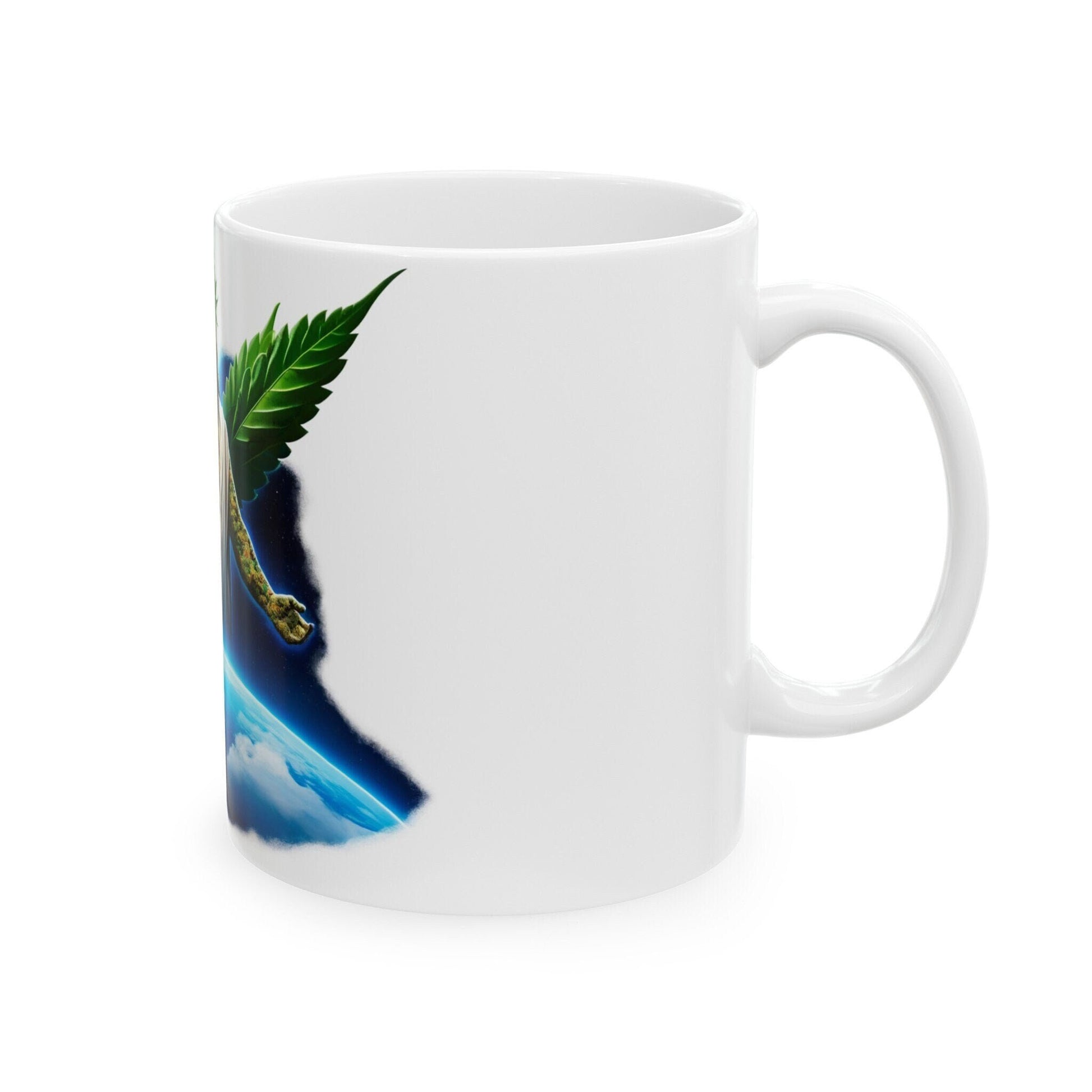 UNIVERSE WEED GOD - Coffee Weed Mug (11oz) - Weed Gift for Stoners, Smokers; Wake & Bake Mug / 420 Weed Mug / Marijuana Gift, Cannabis Mug