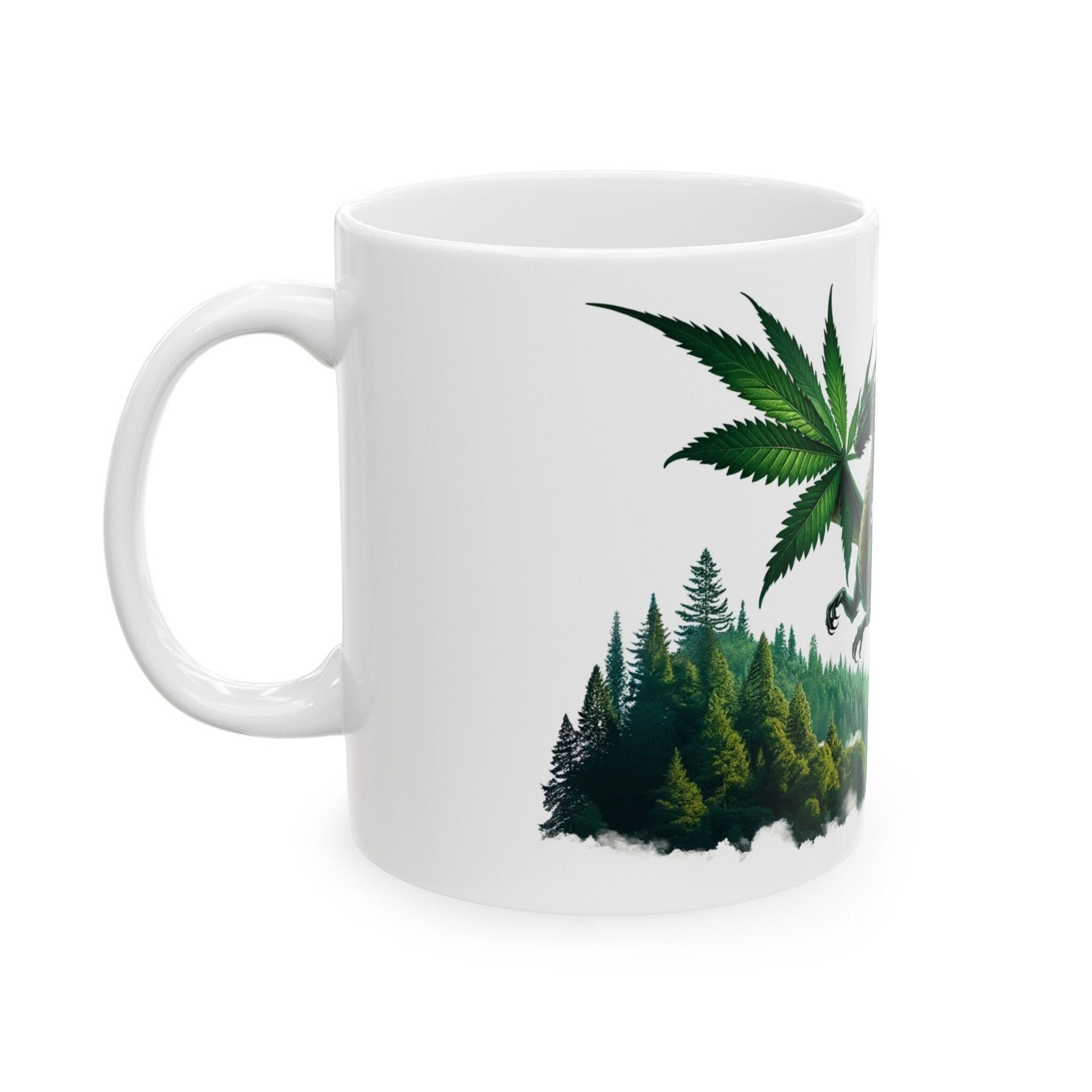 WEED DRAGON - Coffee Weed Mug (11oz) - Weed Stoner Gift, Smokers; Wake & Bake Mug / 420 Weed Mug / Marijuana Gift, Cannabis Mug, Dragon Mug