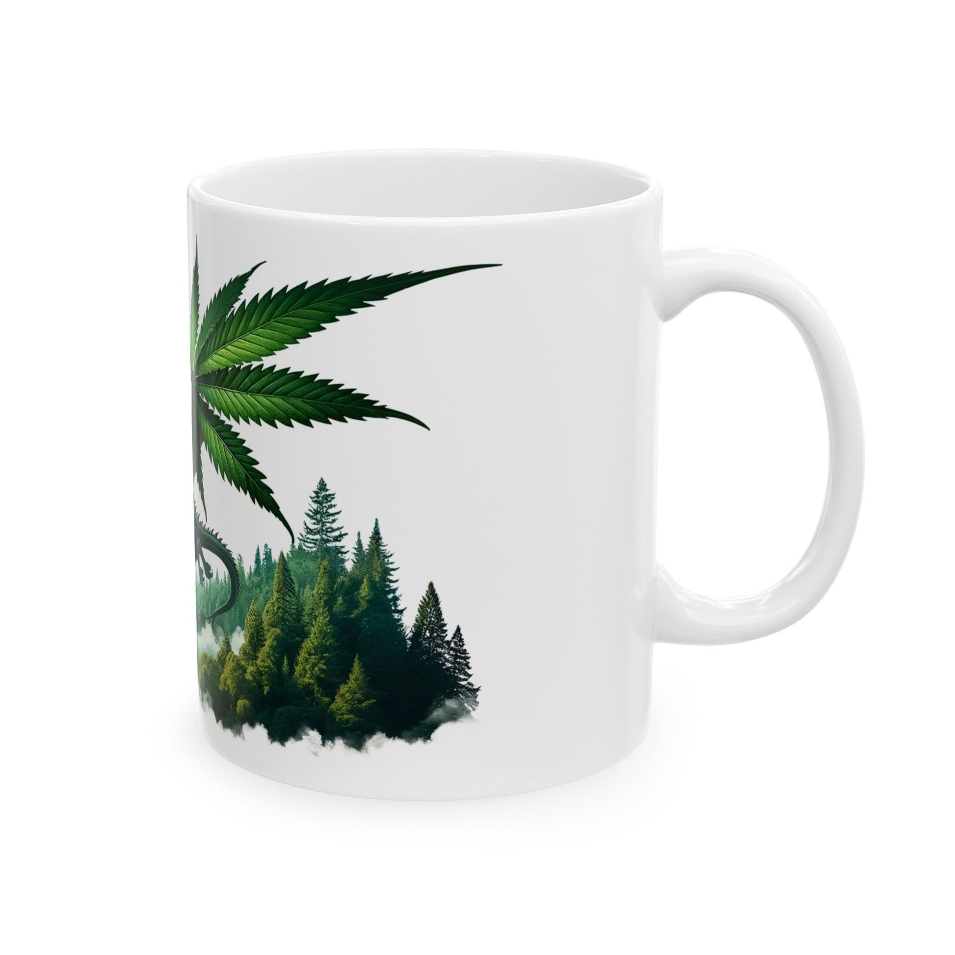 WEED DRAGON - Coffee Weed Mug (11oz) - Weed Stoner Gift, Smokers; Wake & Bake Mug / 420 Weed Mug / Marijuana Gift, Cannabis Mug, Dragon Mug