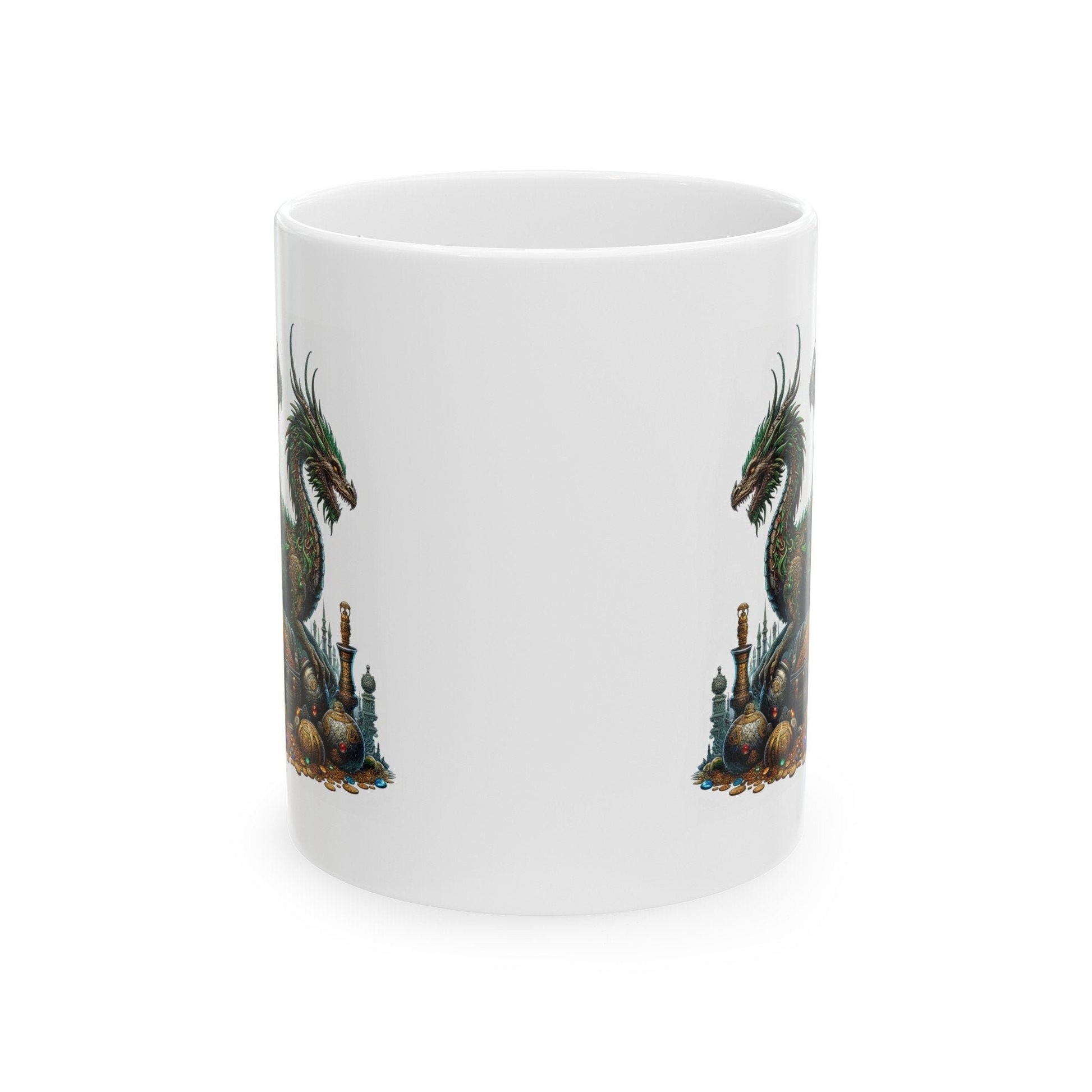 WEED DRAGON & GOLD - Coffee Weed Mug (11oz) - Weed Gift for Stoners, Smoker; Wake and Bake Mug / 420 Weed Mug / Marijuana Gift, Cannabis Mug