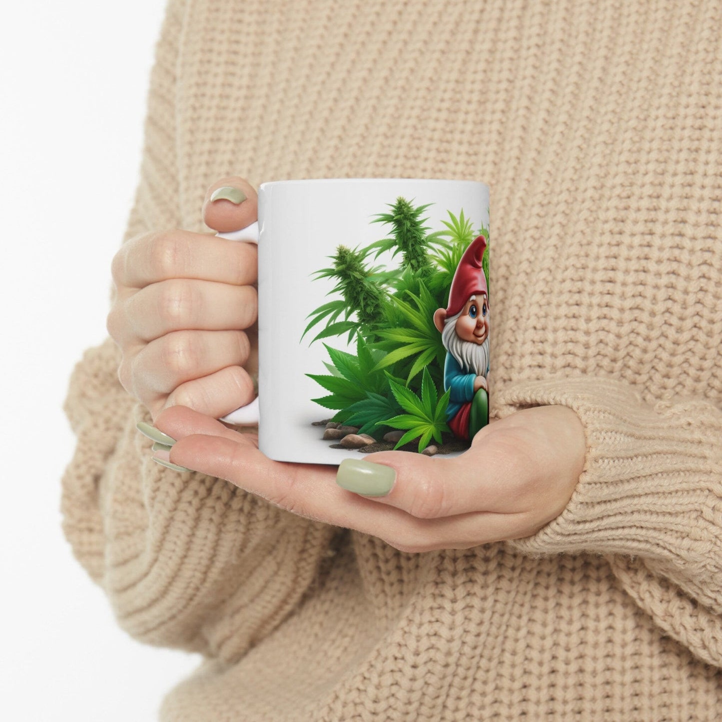 420 GARDEN GNOME - Coffee Weed Mug (11oz) - Weed Gift for Stoners, Smoker; Wake & Bake Mug / 420 Weed Mug / Marijuana Gift, 420 Cannabis Mug