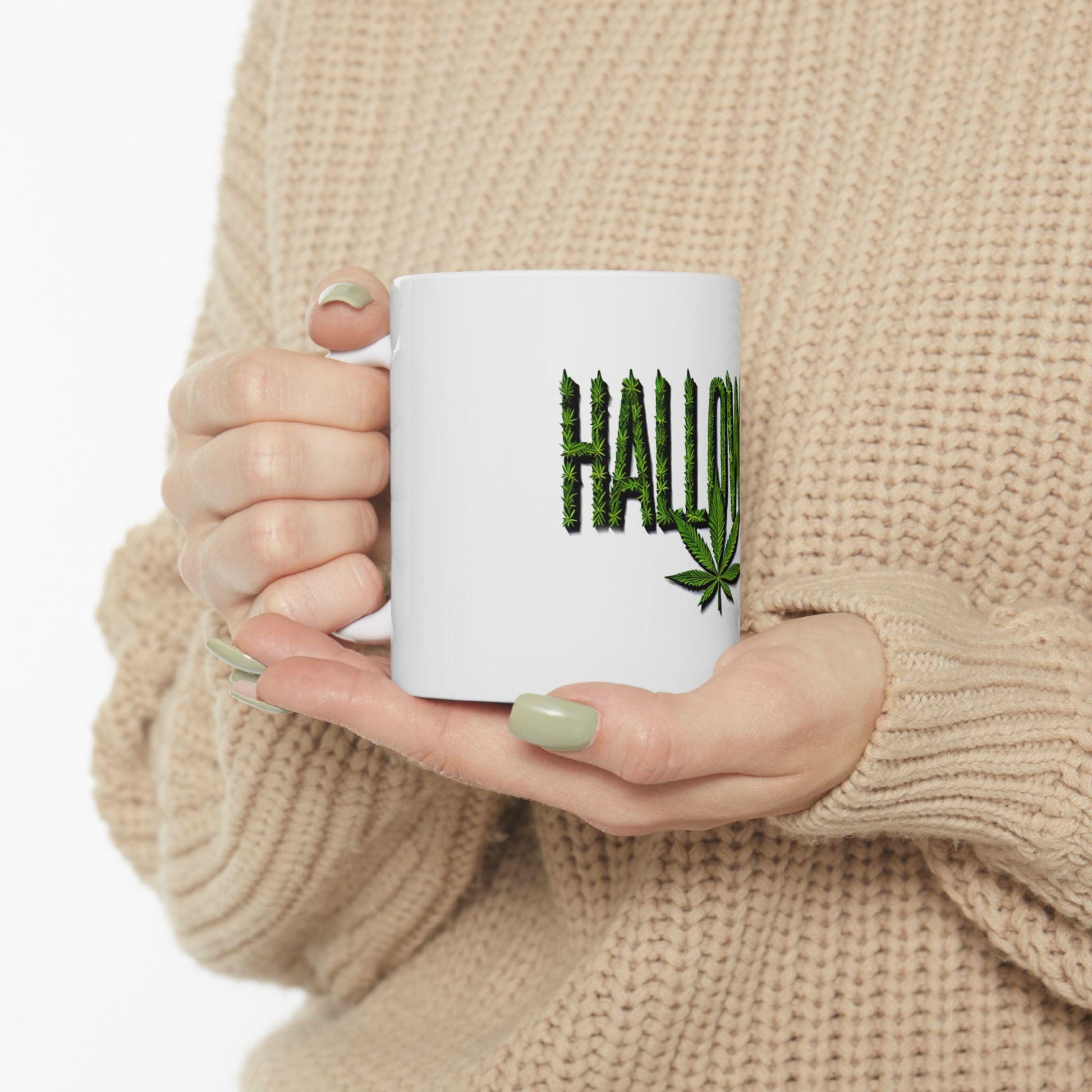 420 HALLOWEEN - Weed Coffee Mug (11oz) - Halloween Gift for Weed Smokers, Stoners, Growers; Wake & Bake / 420 Mug, Weed / Marijuana Gift
