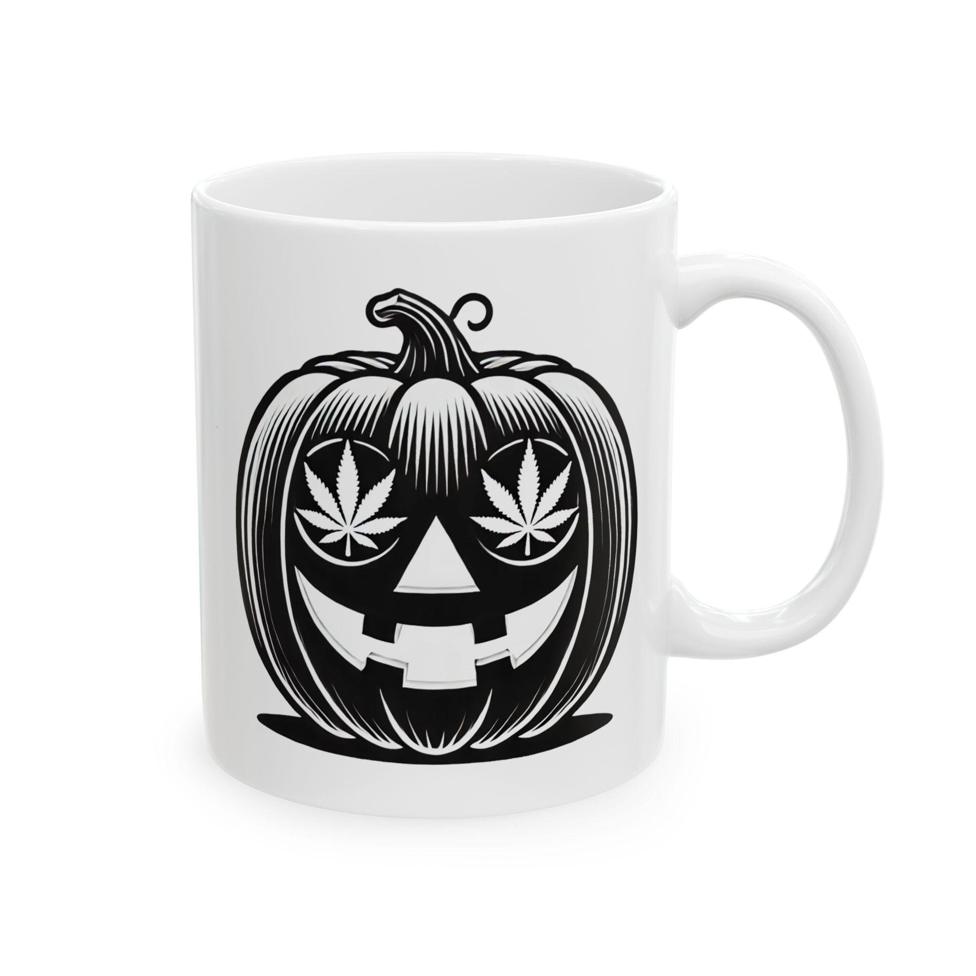420 PUMPKIN MUG - Weed Coffee Mug (11oz) - Halloween Gift for Weed Smokers, Stoners, Growers; Wake & Bake / 420 Mug, Weed / Marijuana Gift