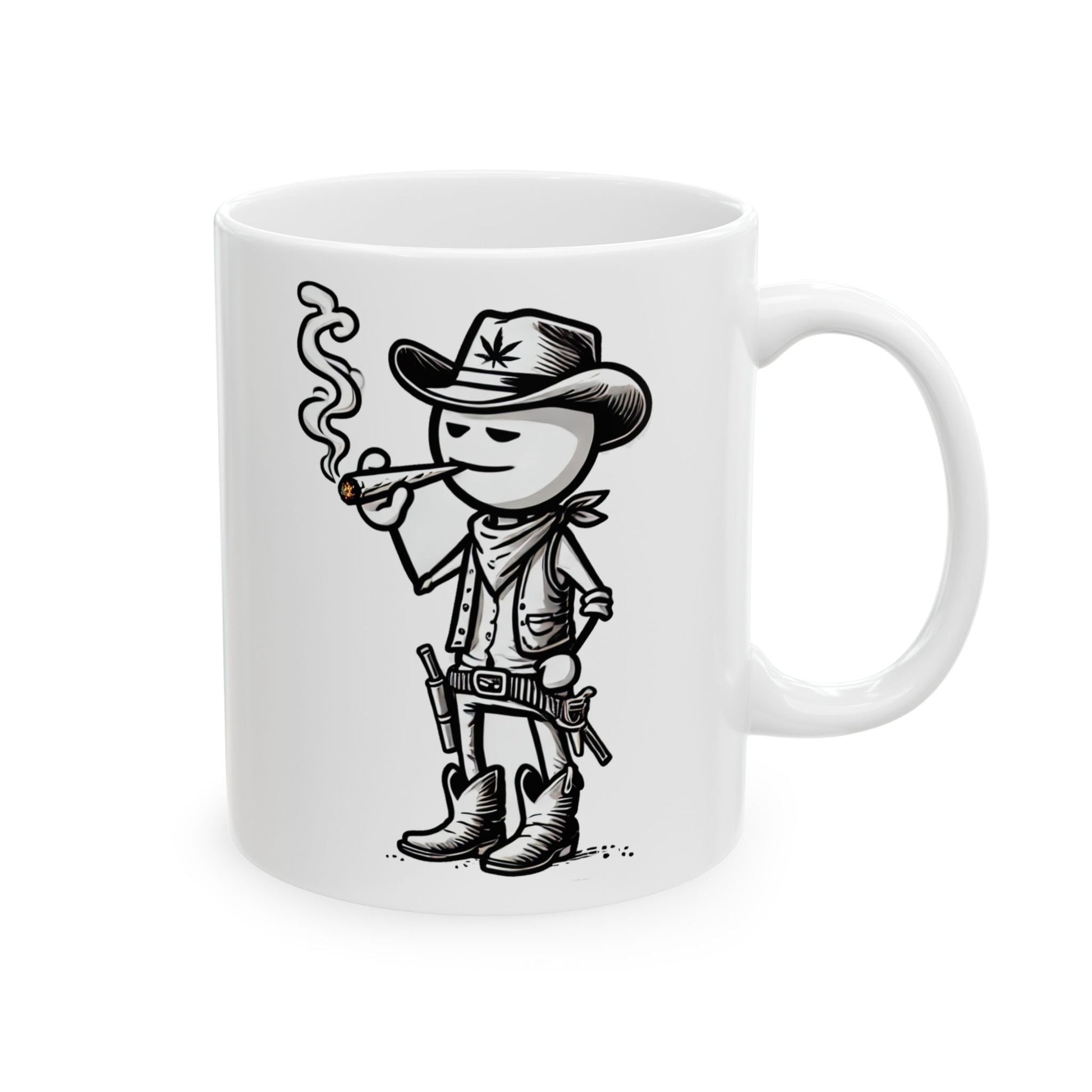 COWBOY STICK FIGURE - WEED Coffee Mug (11oz) Dual Sided